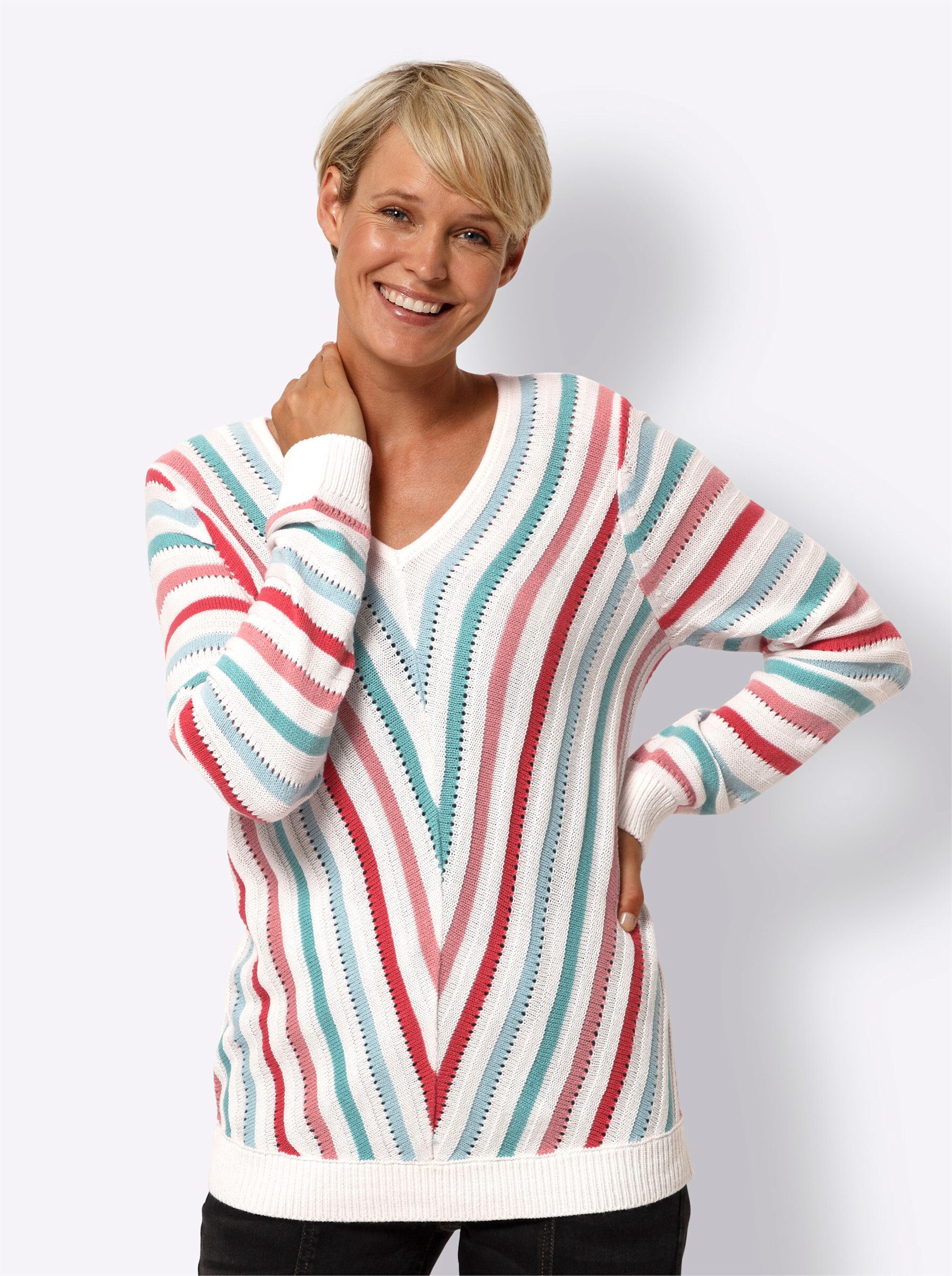 Sieh an! Strickpullover V-Ausschnitt-Pullover . günstig online kaufen