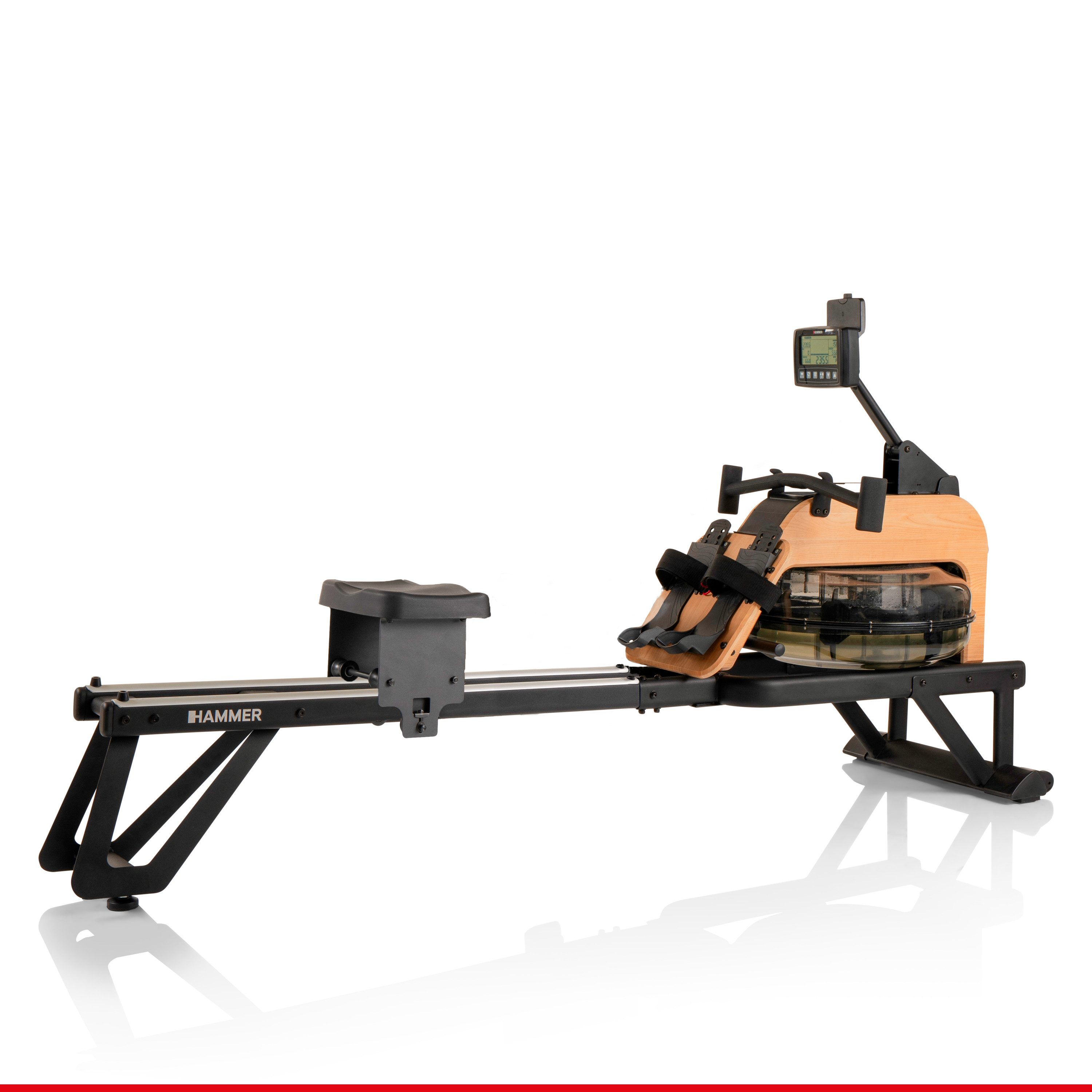 Hammer Rudergerät RowFlow 5.0 NorsK, edles Holz-Design, 20 Programme