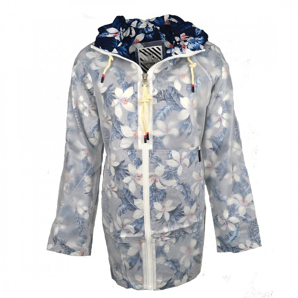 blauem EVELYNA Style transparenten khujo unverwechselbaren Im Regenjacke Flower