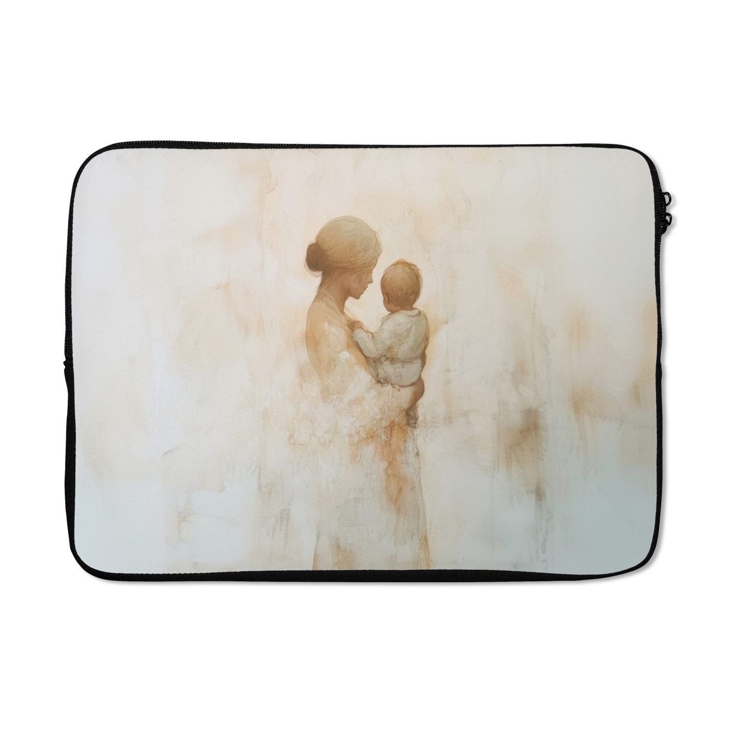 Laptop-Hülle Kind - Mutter - Aquarellmalerei