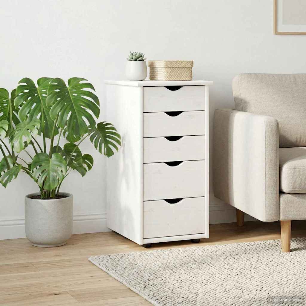 vidaXL Schranksystem Schrank Weiß 34 x 39 x 61,5 cm Massivholz Kiefer (1-St)