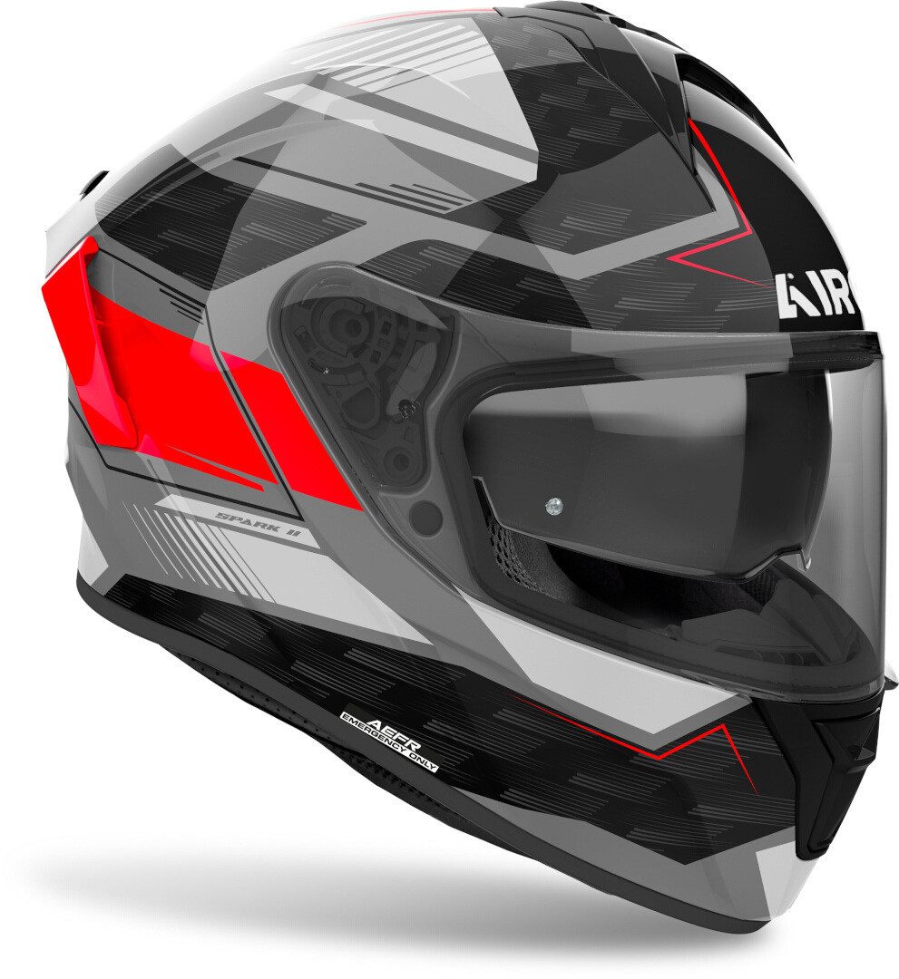 Airoh Motorradhelm Spark 2 Zenith Helm, vorbereitet für Kommunikationssystem,Notfallsystem-Polsterung (EQ