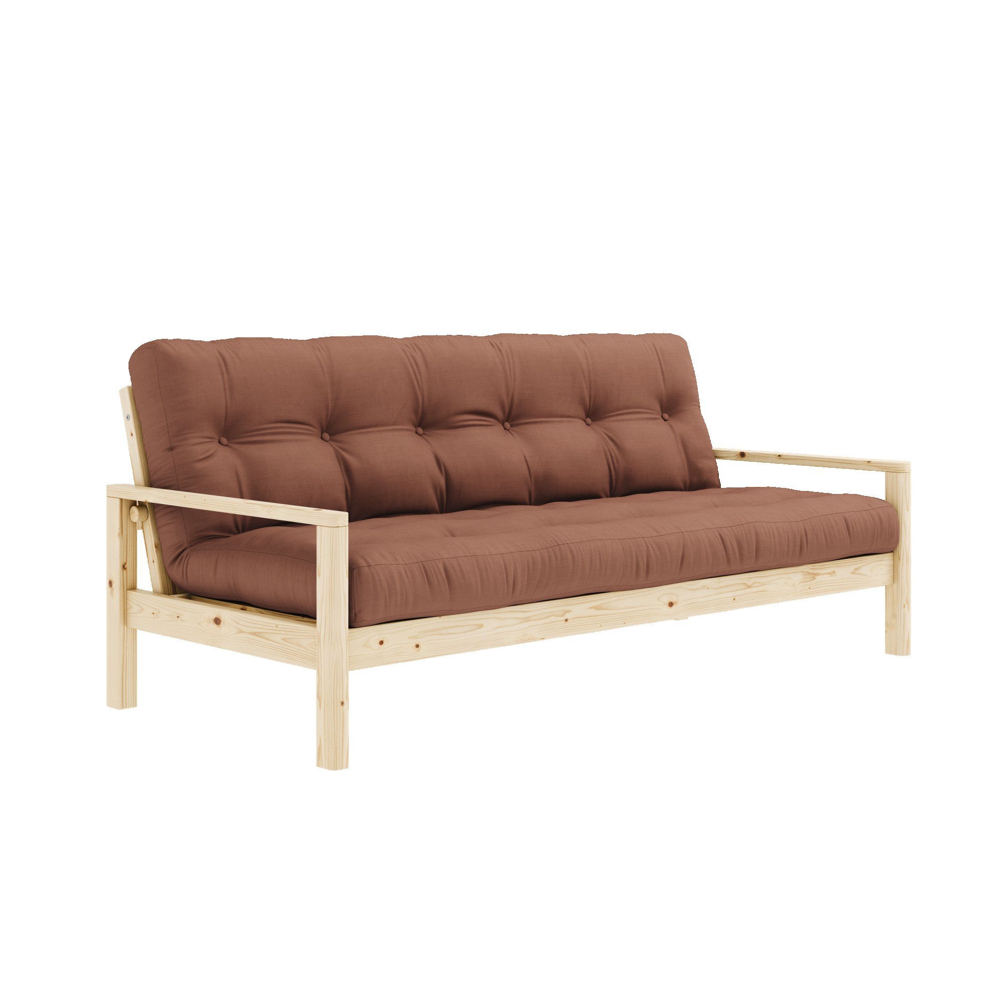 | mit Futonmatratze, verschiedene FSC-zertifiziert, lackiert Brown Kiefer Karup KNOB, Design Clay Klar Farben, Schlafsofa