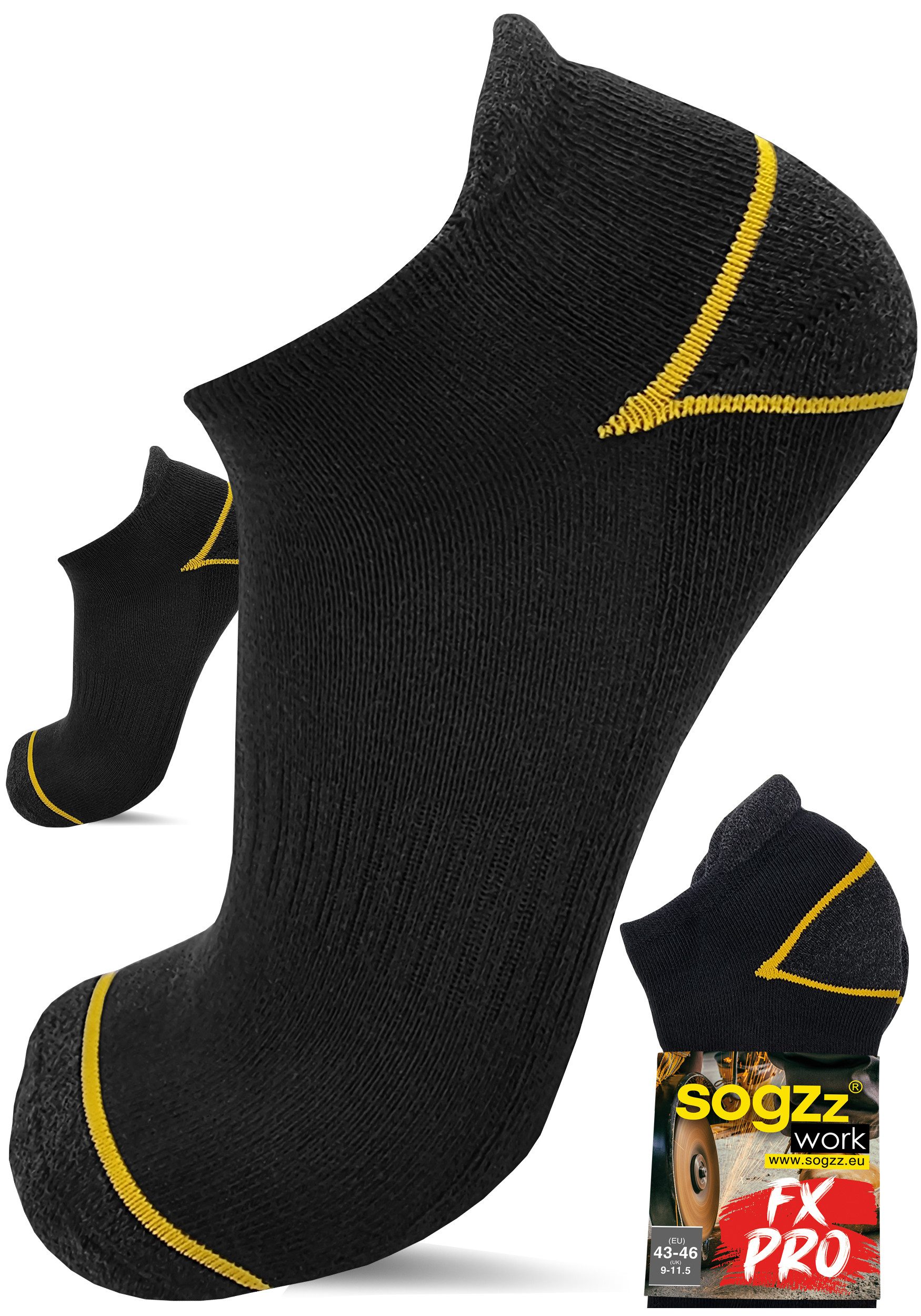 sogzz Arbeitssocken Sneaker 8-16 Paar kurz aus 85% Baumwolle für Herren (Work FX PRO Sneaker, 16-Paar)
