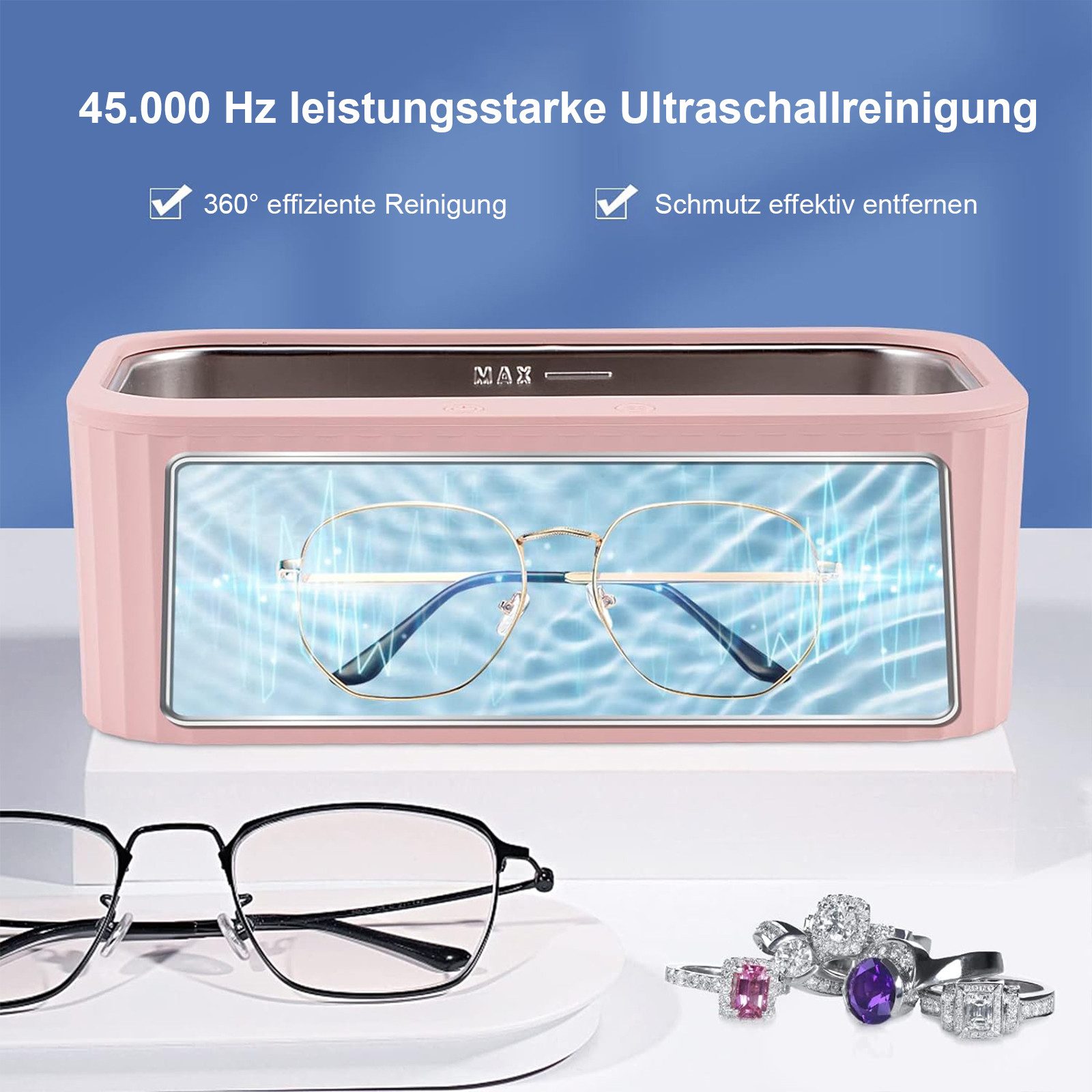 Thumbnail - OKWISH Ultraschallreiniger Ultraschallreinigungsgerät Ultraschall Reiniger Ultraschallgerät 400ML, Brillenreiniger für B...