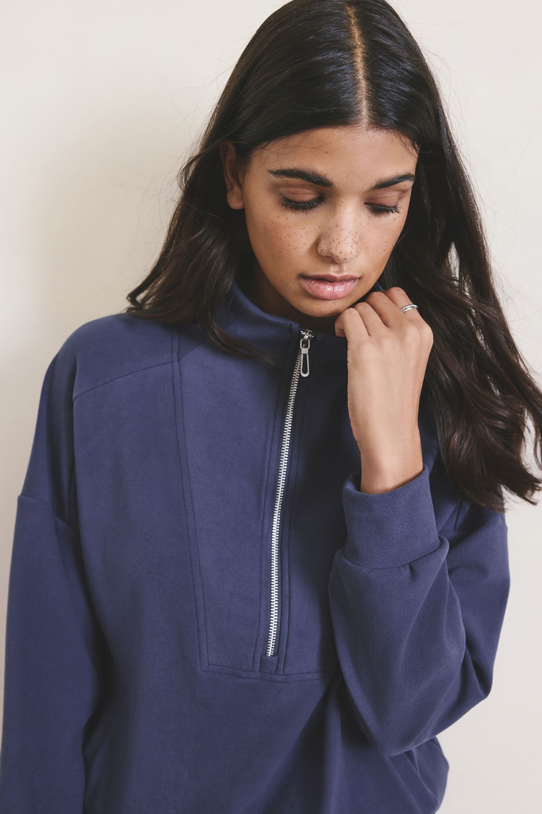 Next Fleecejacke Fleece mit halben Reißverschluss (1-St)