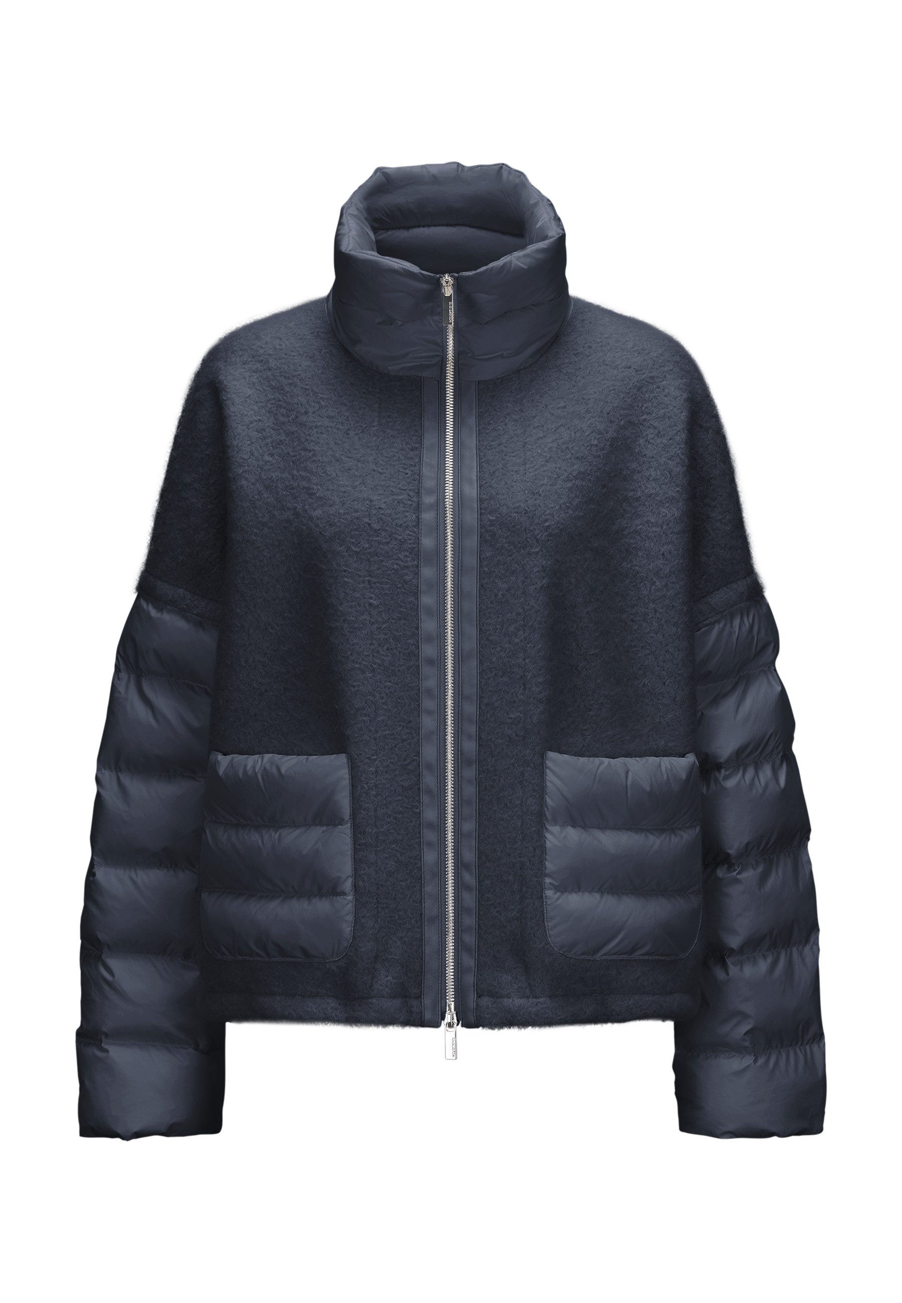 Milestone Wolljacke MSMomo Damen Jacke Wolle casual Zwei Wege RV Zwei-Wege-Reißverschluss, Tunnelzug