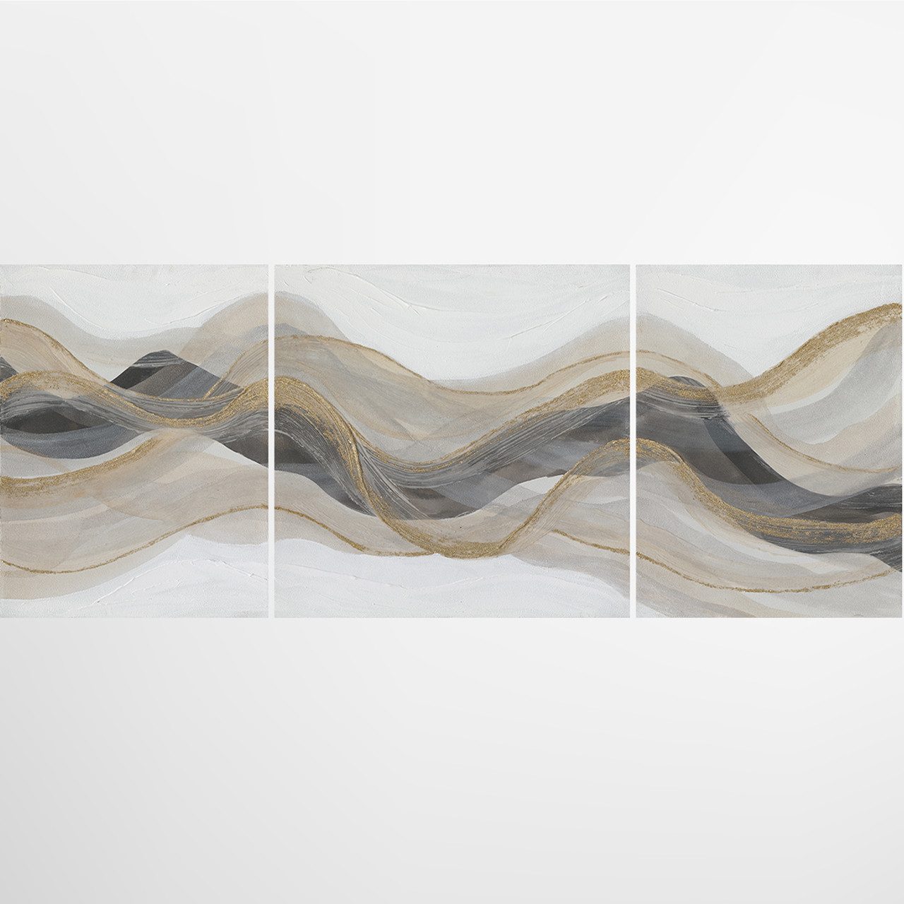 ArtUniverse Gemälde Abstrakte Wellen in Naturtönen 80 x 200 cm, Abstrakt