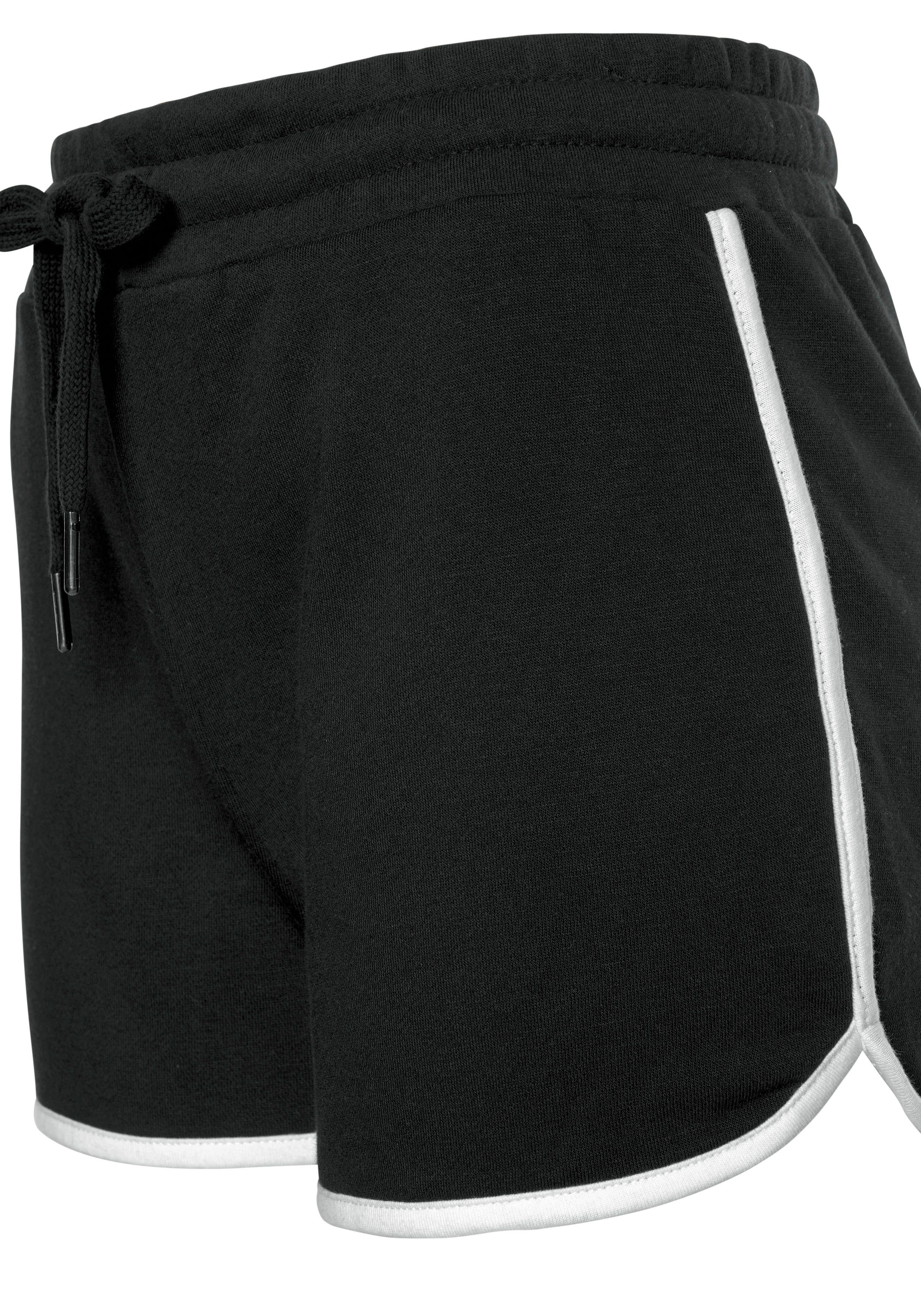 Kontrastpaspeln, Relaxshorts schwarz LASCANA mit Loungeanzug