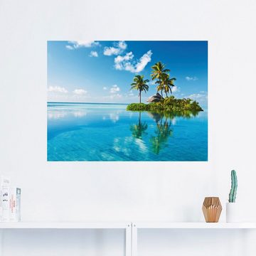 Artland Wandbild Tropisches Paradies - Insel Palmen Meer, Amerika (1 St), als Alubild, Outdoorbild, Leinwandbild, Poster, Wandaufkleber