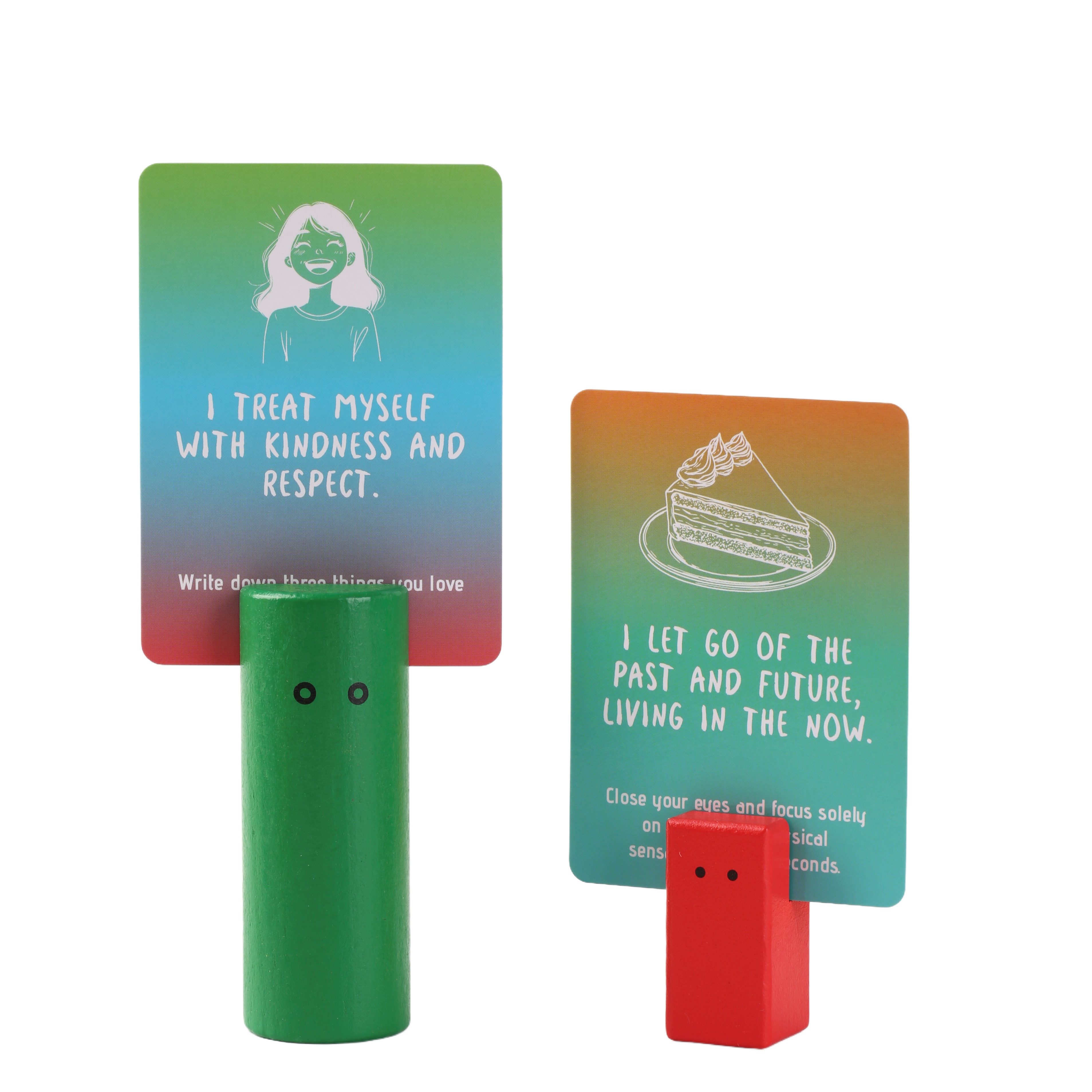 ideen.kollektiv Lernspielzeug Bunte Systembrett Pro Figuren mit Kartenschlitz und Karten (Hochwertig aus Buchenholz - Systemische Figuren für Familienbrett), Ideal für Coaching Aufstellungen Supervision