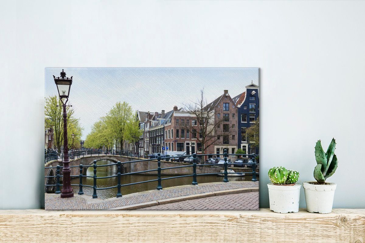 mit Aufhängefertig, Wanddeko, (1 Amsterdam Keizersgracht cm Leinwandbild in 30x20 Wandbild klassischen, Leinwandbilder, einem der Darstellung OneMillionCanvasses® St),