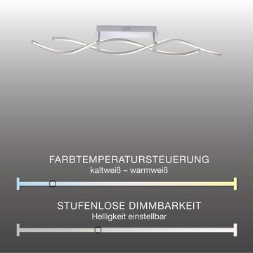 Paul Neuhaus Smarte LED-Leuchte LED Deckenlampe Welle Q - MALINA Smart Home, Smart Home, CCT-Farbtemperaturregelung, Dimmfunktion, Memoryfunktion, mit Leuchtmittel, CCT Farbwechsel, dimmbar per Fernbedienung, Alexa