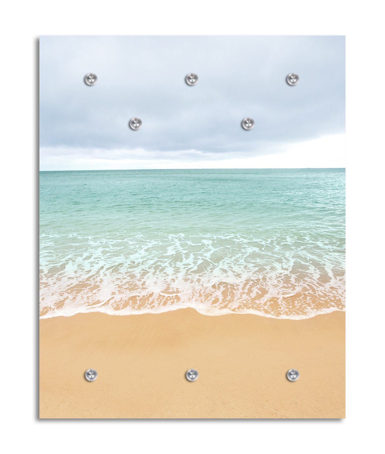 queence Wandgarderobe Beach - Strand - Garderobe aus Acrylglas, Meer, Sand, Urlaub (1 St), 100x120 cm - mit Edelstahlhaken