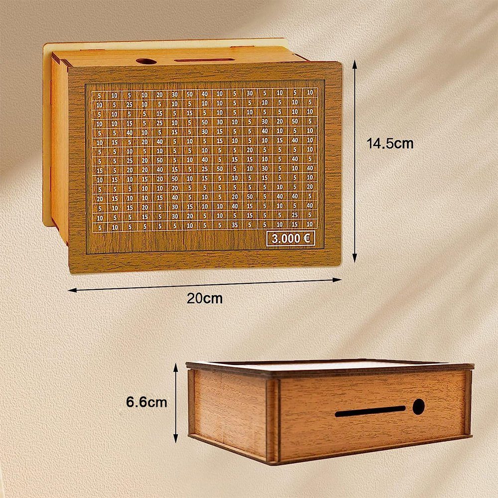 NUODWELL Spardose Spardose aus Holz, Sparbox Sparschwein, Holz Geldbank für günstig online kaufen