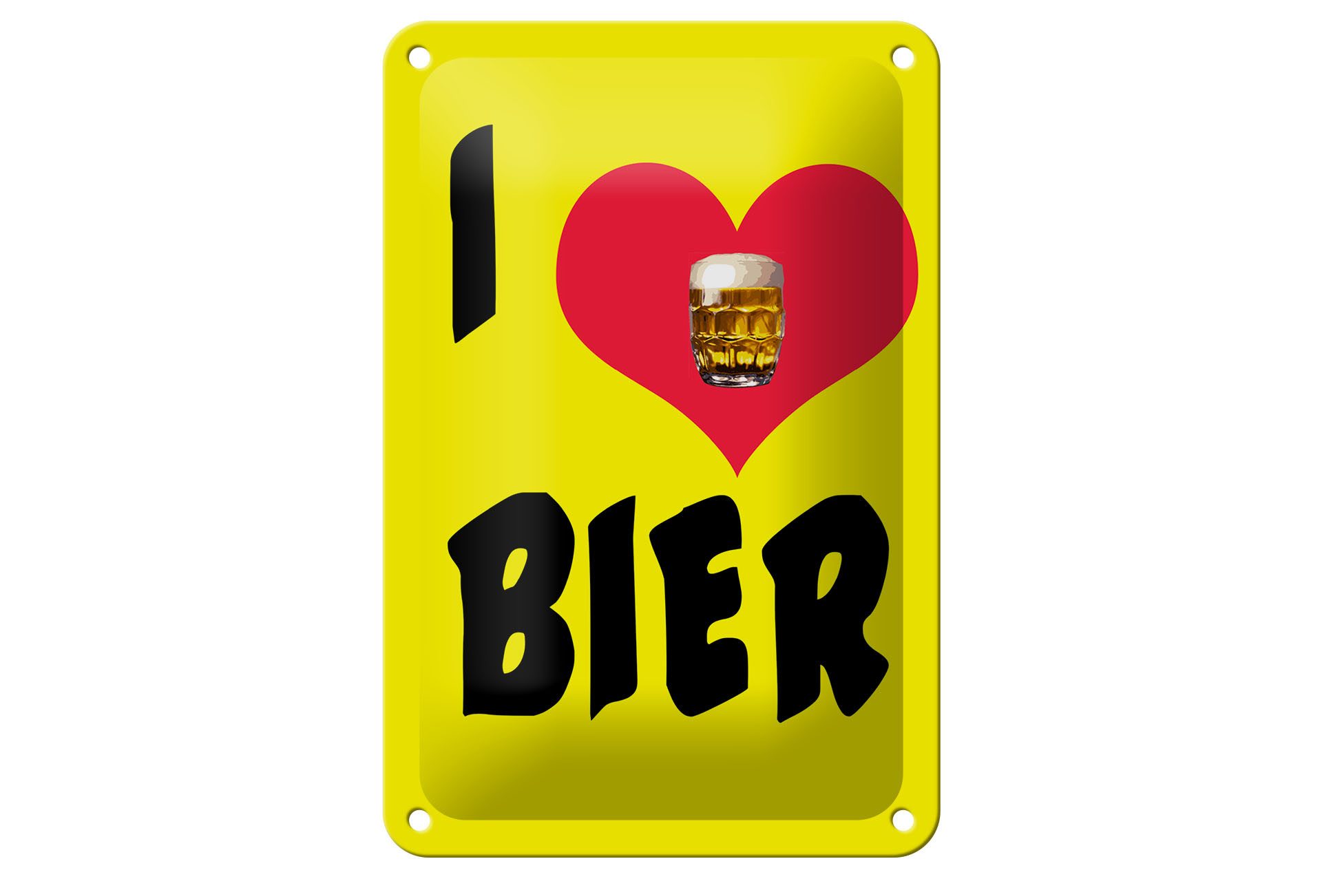 Metallschild Alkohol 12x18cm I love Bier