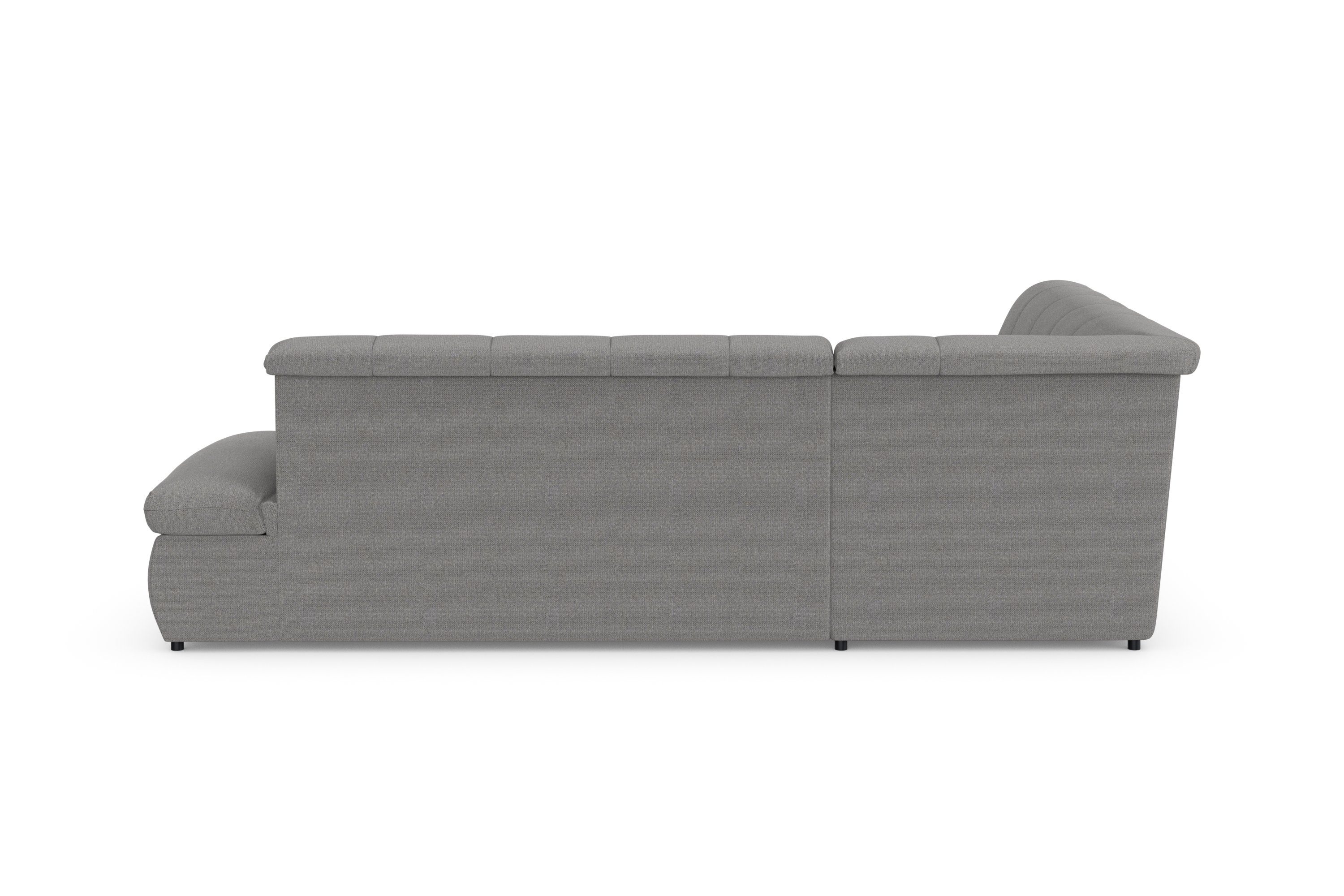 DOMO collection Ecksofa Moric, wahlweise mit dunkelgrau und Bettfunktion Armlehnenverstellung