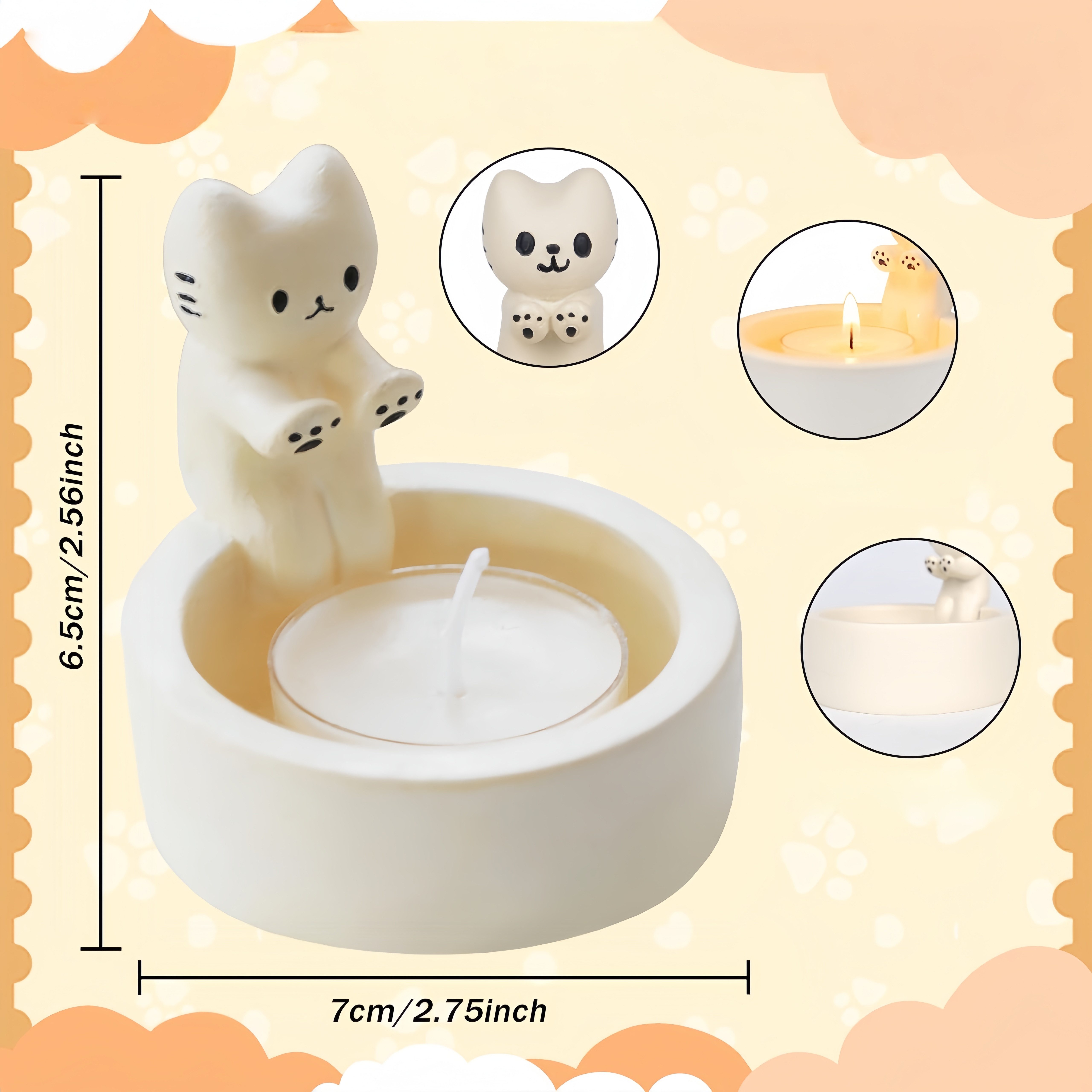 FOUORTUNATE-BEE Kerzenhalter Katzen Kerzenhalter Katze Deko Katzen Teelicht günstig online kaufen