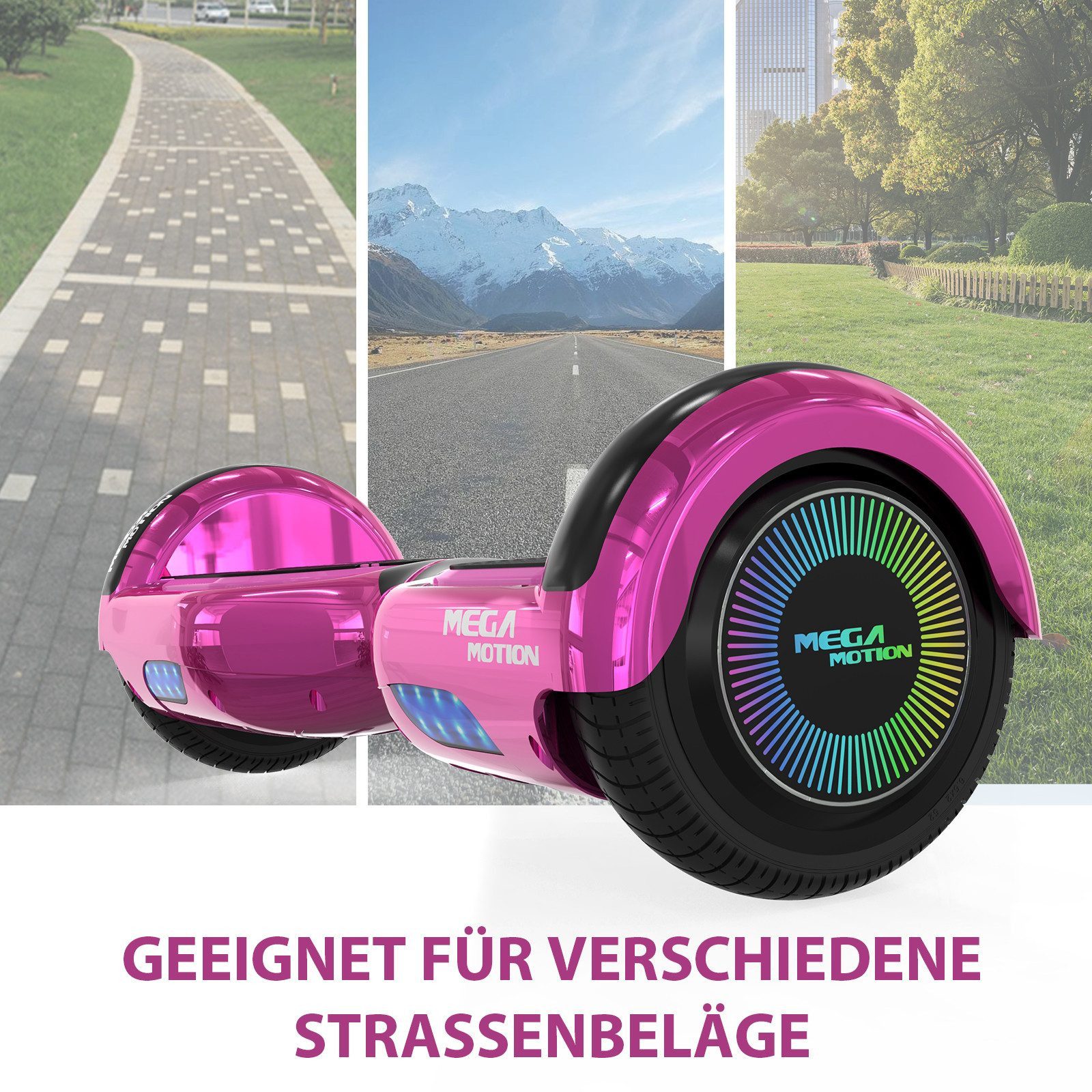 Mega Motion Balance Scooter 6.5 Zoll Hoverboards mit Sitz Hoverkart und Bluetooth und LED-Licht, 15 km/h, mit einem Go-Kart, Geschenk für Kinder und Jugendliche – Bild 4 von 5