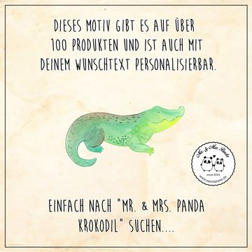 Mr. & Mrs. Panda Tragetasche Krokodil - Braun Pastell - Geschenk, Jutebeutel, Beuteltasche, Freund (1-tlg), Lange Tragegriffe