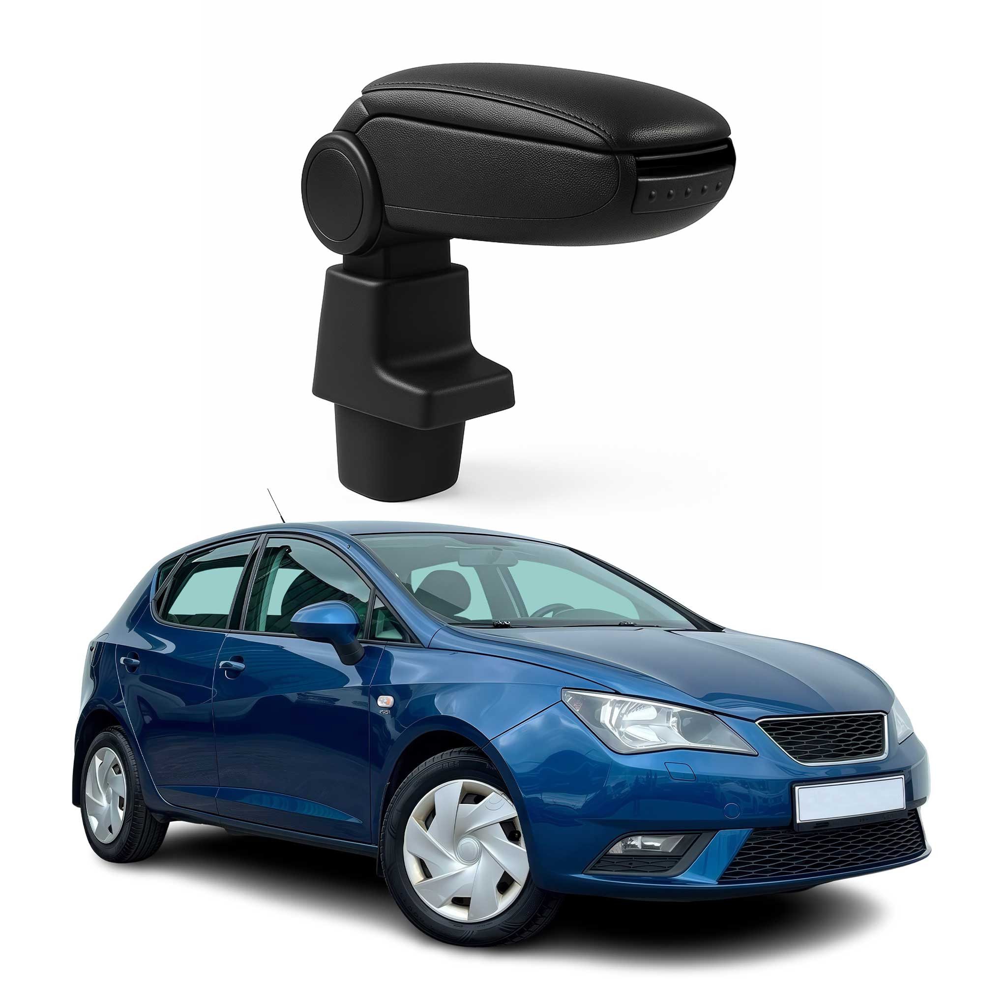 OMAC Armlehne Mittelarmlehne für Seat Ibiza 2008-2017 PU-Leder Schwarz, Langlebig,Multifunktional,Einfache Installation