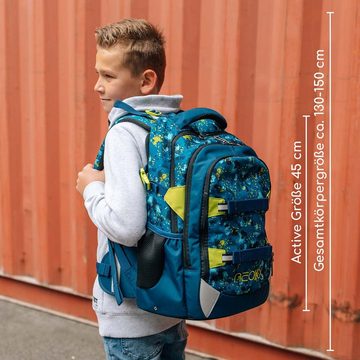 neoxx Schulrucksack Active, Petrol Extreme, aus recycelten PET-Flaschen