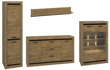 Feldmann-Wohnen Wohnwand Baltica, (Set, 1 Stauraumschrank - 1 Sideboard - 1 Highboard - 1 Wandregal), Gesamtmaße B/T/H: 312 cm / 43 cm / 200 cm