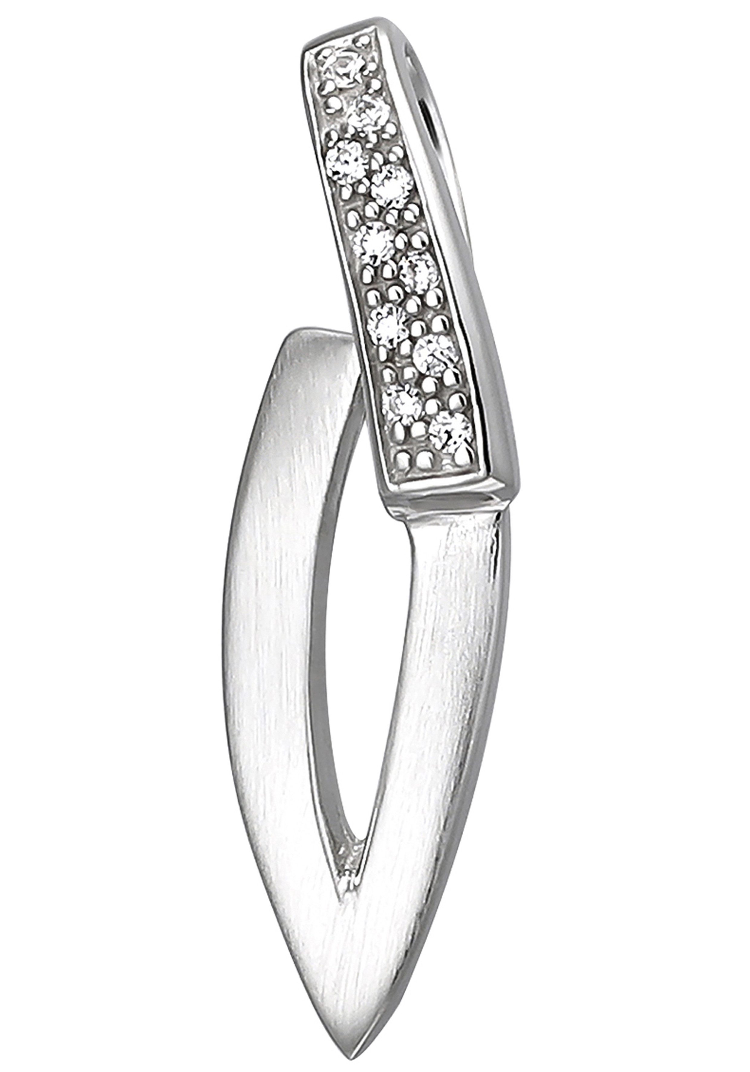JOBO Kettenanhänger Anhänger Silberanhänger 23 mm, 925 Silber rhodiniert mit 10 Zirkonia