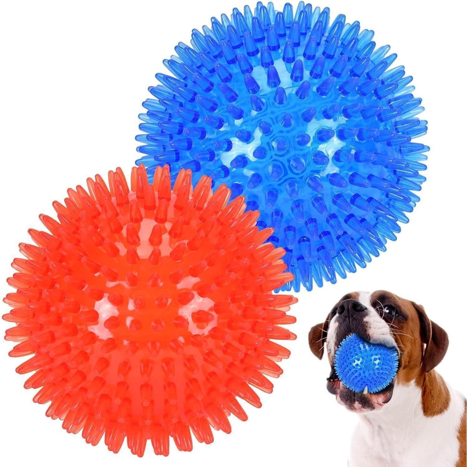 LuxusKollektion Spielball Quietschball m. Stacheln 11cm 2er Set (2-St)