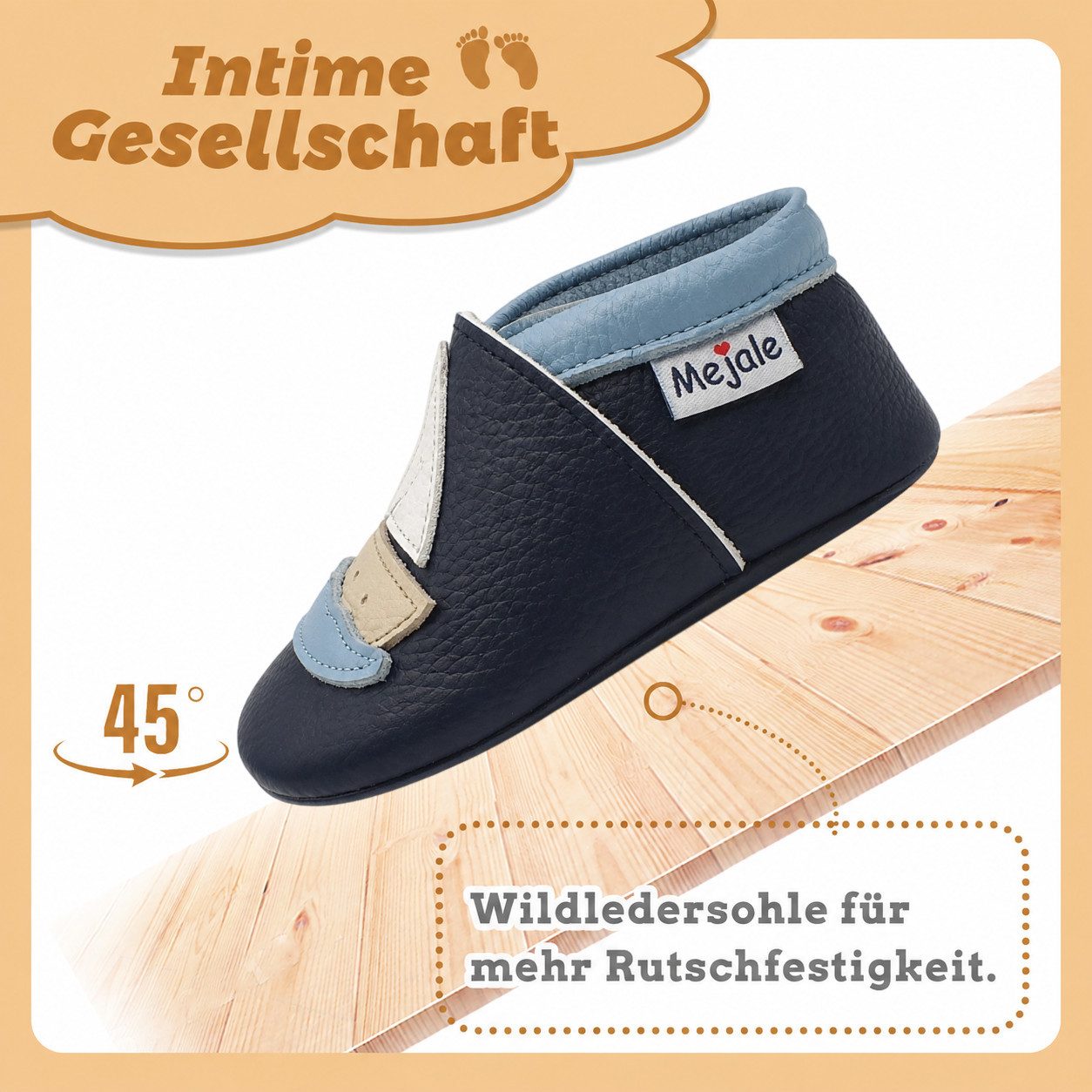 Mejale Mejale Leder Krabbelschuhe Babyschuhe Lauflernschuhe 100% Leder Krabbelschuh – Bild 4 von 5