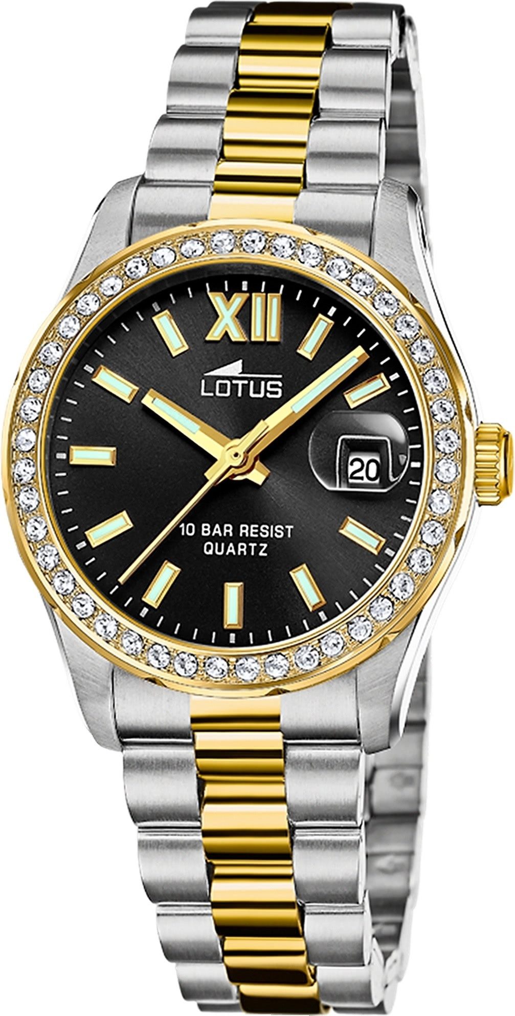 Chronograph Lotus Damenuhr Edelstahl silber gold