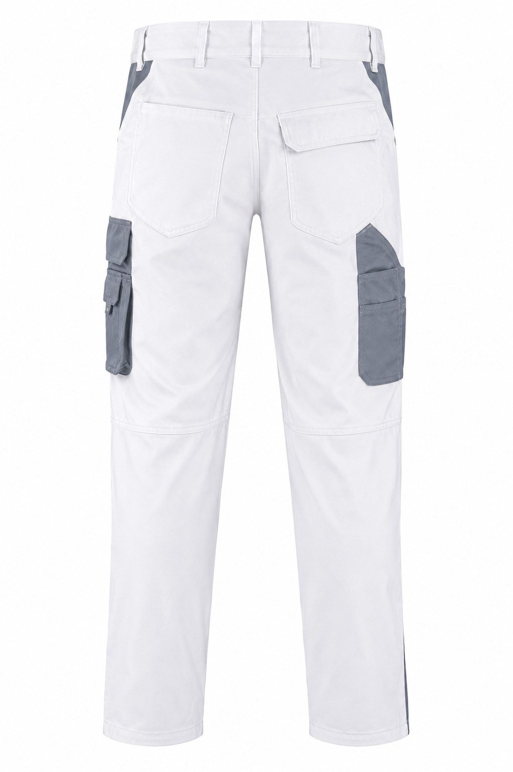 Engelbert Strauss Arbeitsbundhose Strauss Bundhose e.s.active Arbeitshose Flexbelt weiß/grau seitlich dehnbarer Flexbelt-Bund, Hammerschlaufe, Kniepadstaschen