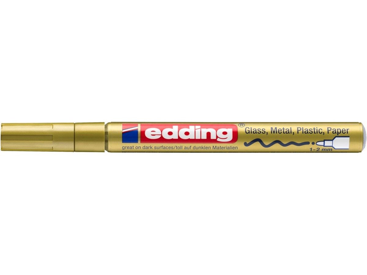 edding Lackmarker Glanzlack-Marker 751 creative Rundspitze gold, wasserfest und hitzebeständig bis 400