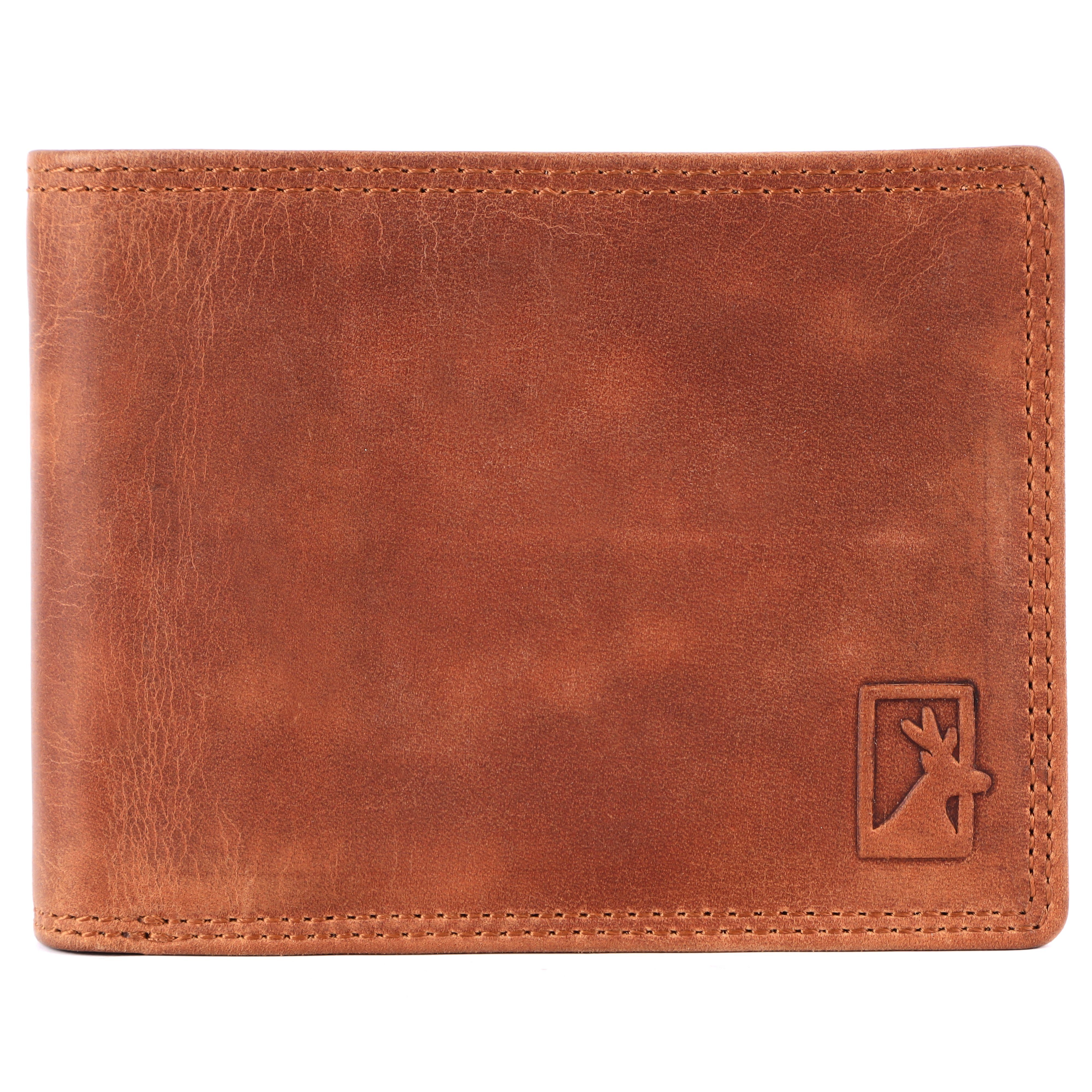 für RFID-Schutz & aus mit inkl. Leder Doppelnaht, Herren, Vintage Geschenkbox Geldbörse Braun 100% Mercano