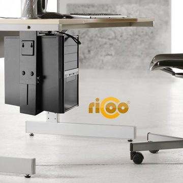 RICOO TRH-05 Halterung, (PC Halter unter Schreibtisch Computer schwenkbar Rechner verstellbar)
