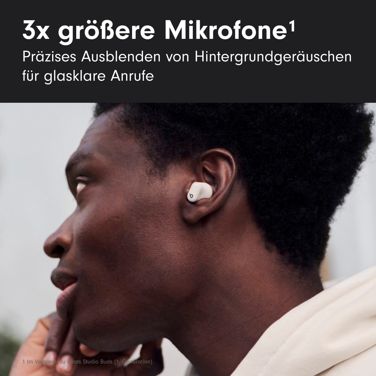 Beats by Dr. Dre Studio Buds + wireless In-Ear-Kopfhörer (Active Noise Cancelling (ANC), Sprachsteuerung, kompatibel mit Siri, Siri, Bluetooth)
