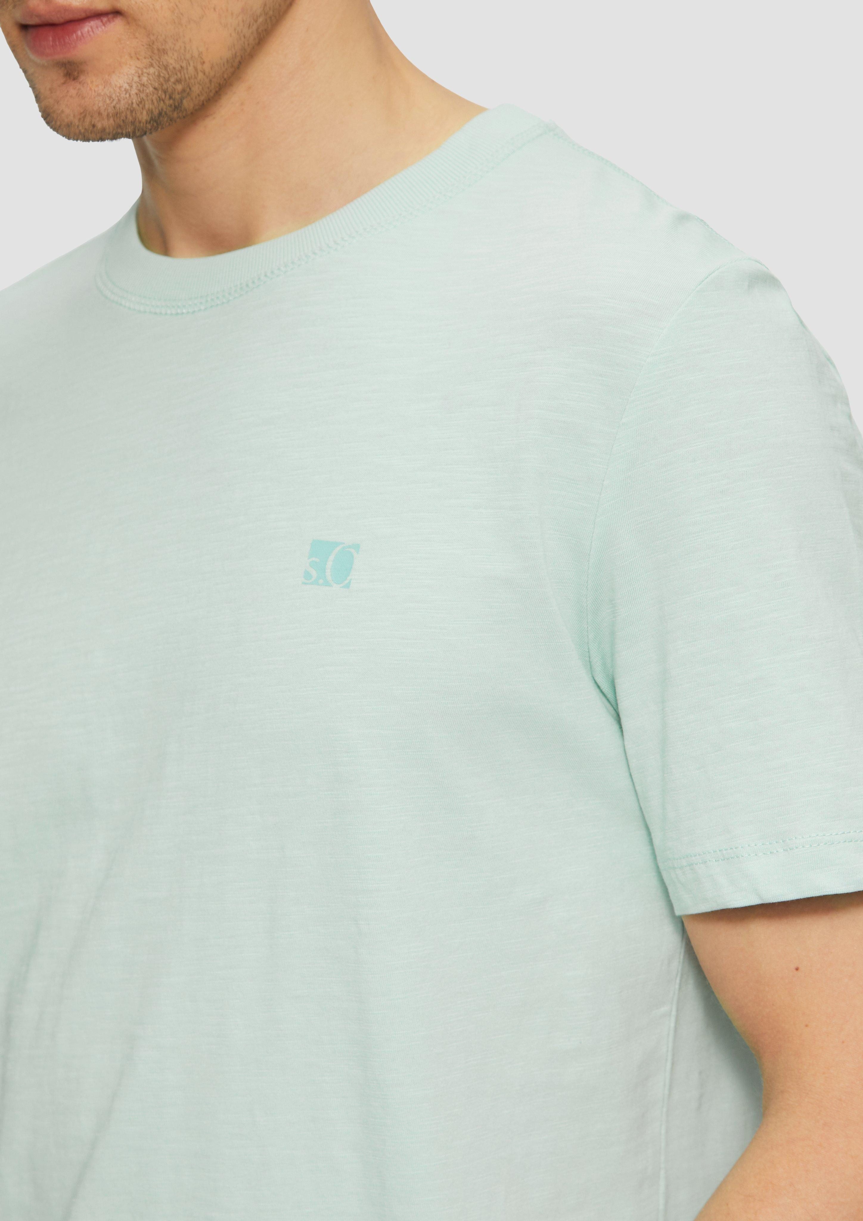 s.Oliver Kurzarmshirt T-Shirt mit Flammgarnstruktur und günstig online kaufen