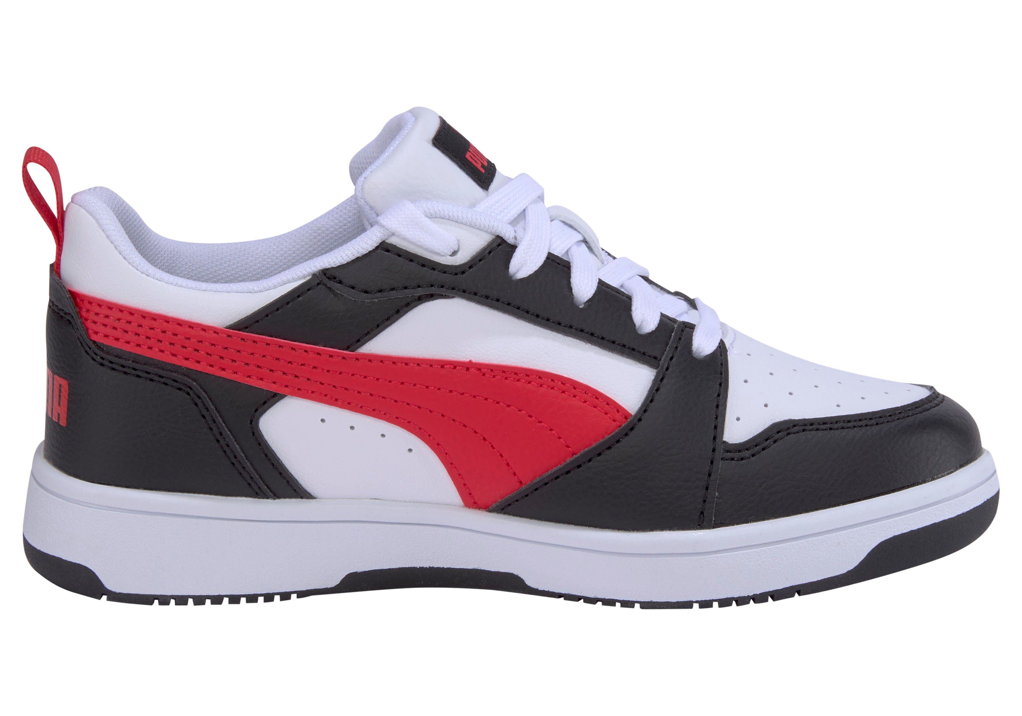PUMA V6 PUMA White-For PS All Black LO REBOUND Sneaker Time Red-PUMA