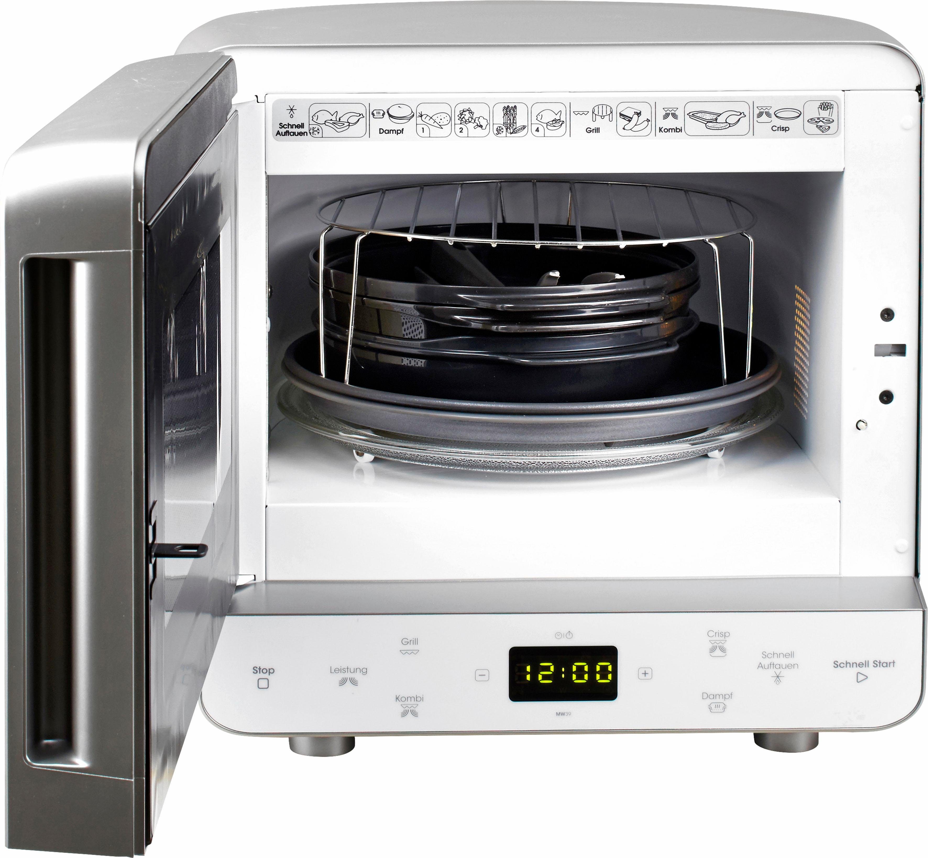 BAUKNECHT Mikrowelle MW 39 WSL, Grill, 13 l, Kompakte Mikrowelle mit Grill, Crisp-Funktion und Dampfgaren – Bild 3 von 5