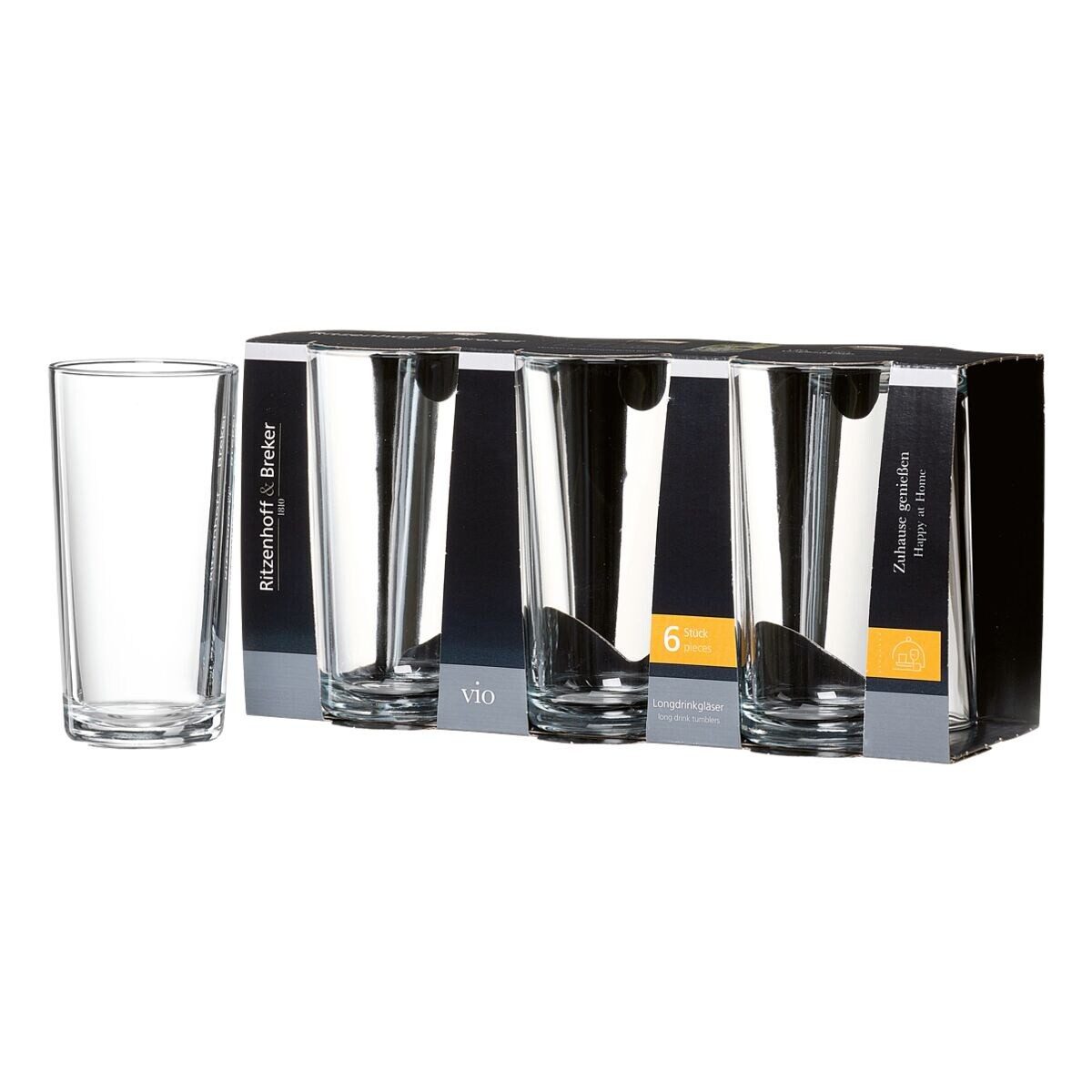 Ritzenhoff & Breker Longdrinkglas Vio, 6-tlg., Glas, 270 ml