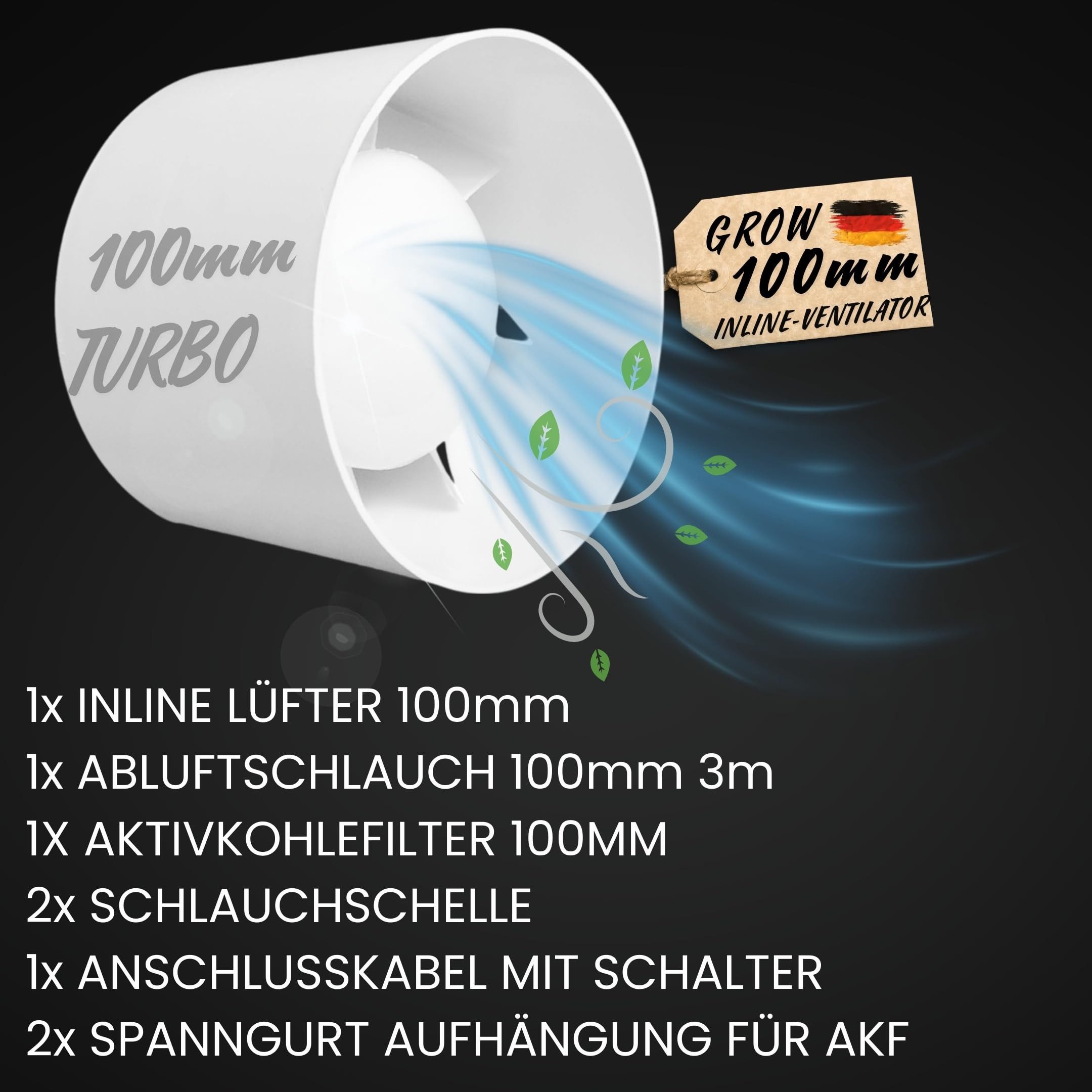 TronicXL Radialventilator Grow Abluft Set leise mit Aktivkohlefilter Belüft günstig online kaufen