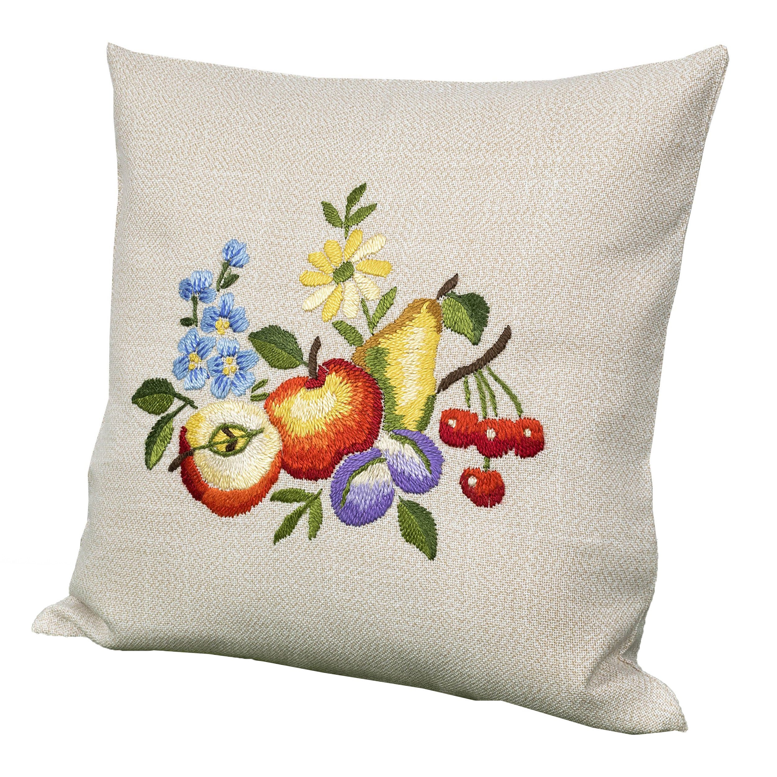 Delindo Lifestyle Kissenbezug Kissenhülle handgestickt, (1 günstig online kaufen
