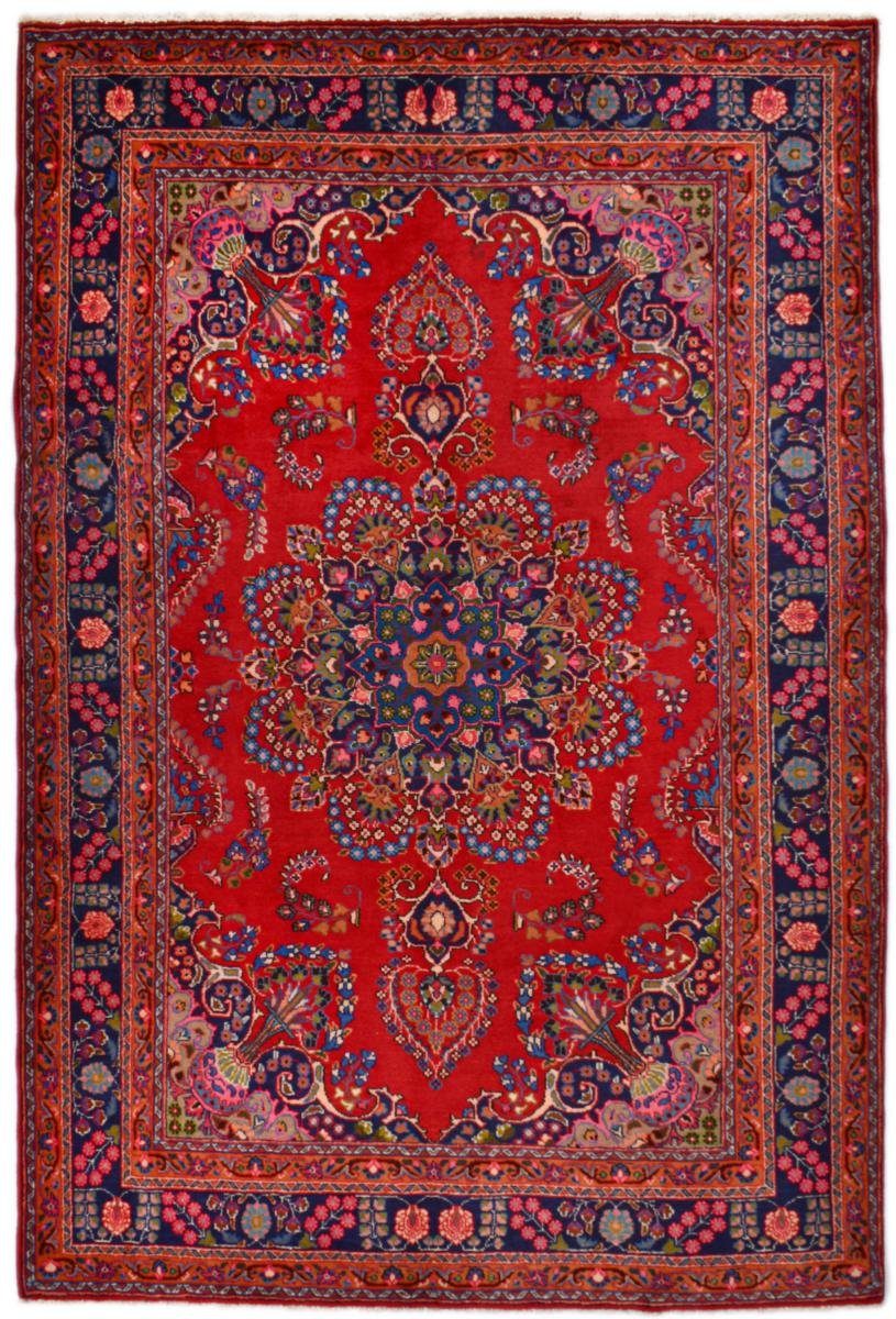 Orientteppich Mashhad 200x302 Handgeknüpfter Orientteppich / Perserteppich, Nain Trading, rechteckig, Höhe: 12 mm