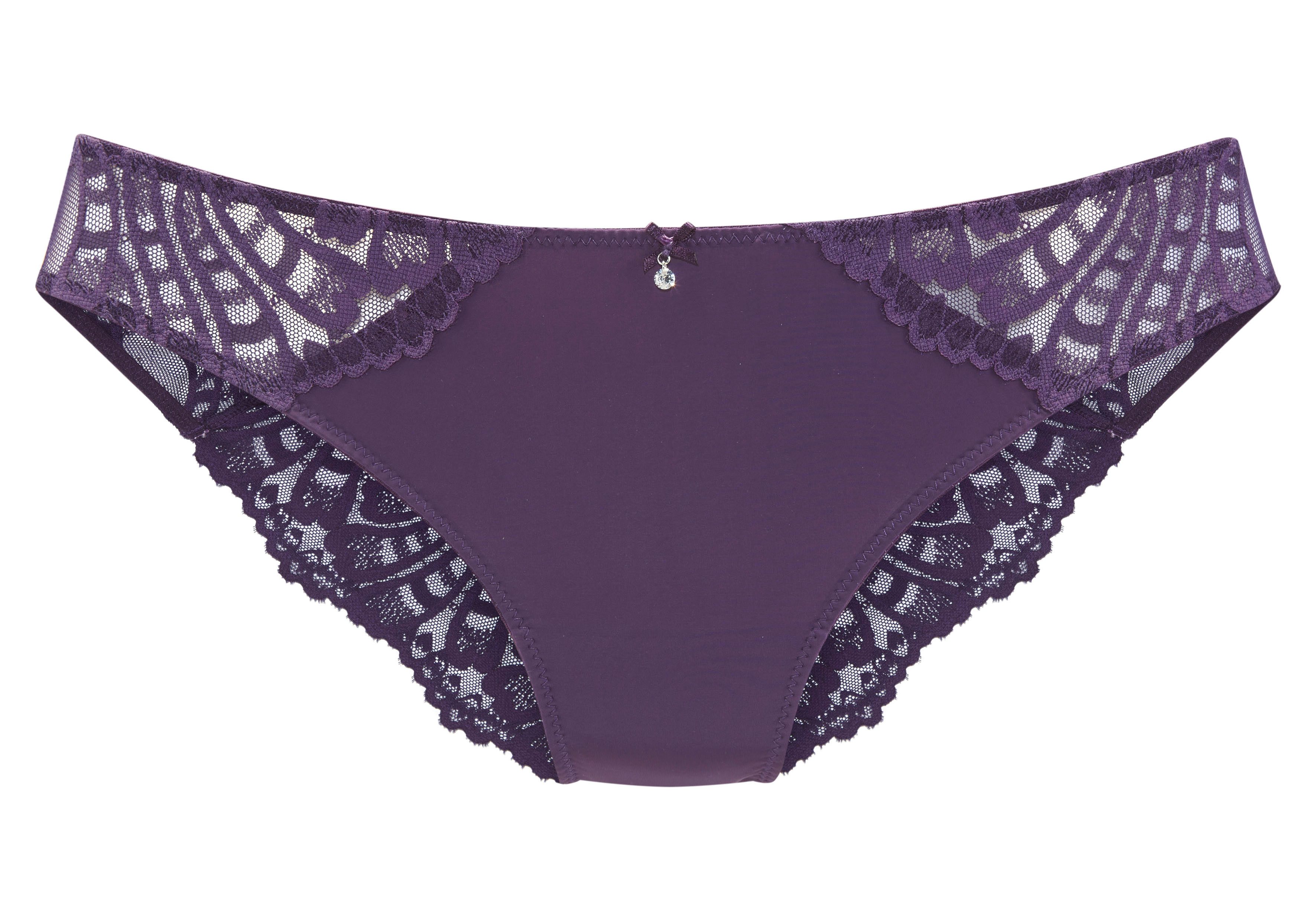 LASCANA Tanga Flora hinten aus leicht transparenter Spitze