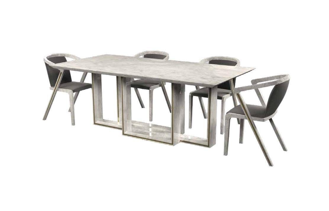 Modernen JVmoebel Esszimmer-Set Tisch 6x Esszimmer, in (7-St., Esstisch/6x Europa Möbel Essgruppe Luxus Stühle Esstisch Stühle), Made