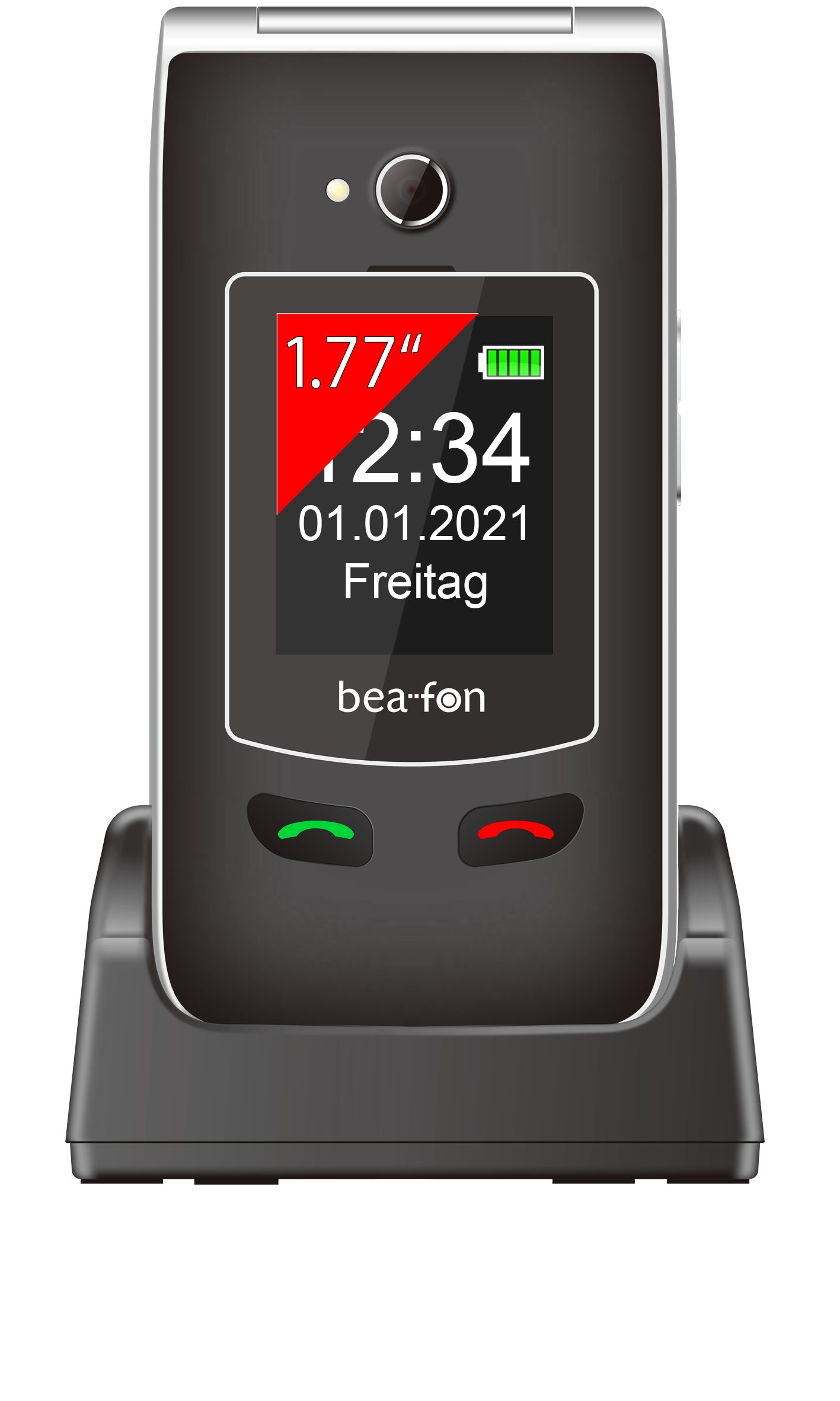 Kamera, der Beenden 2 auf und Vorderseite), MP 3 (7,11 Gesprächsannahme Displays, Gerätevorderseite Taste Zoll, SL645plus Beafon der cm/2.8 Seniorenhandy auf Gesprächsannahme Zusätzliche und Beenden Taste