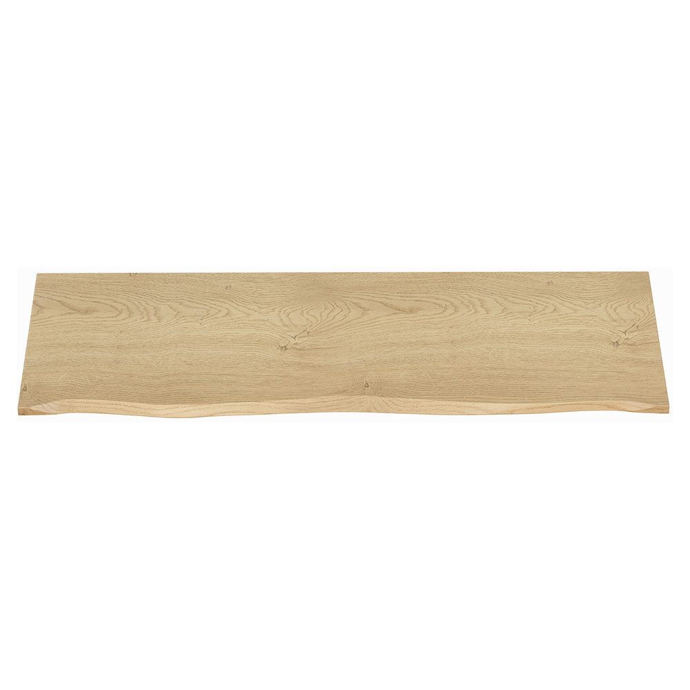 Lomadox Waschtischplatte DURANGO-56, 140 cm breit in Eiche mit Baumkante