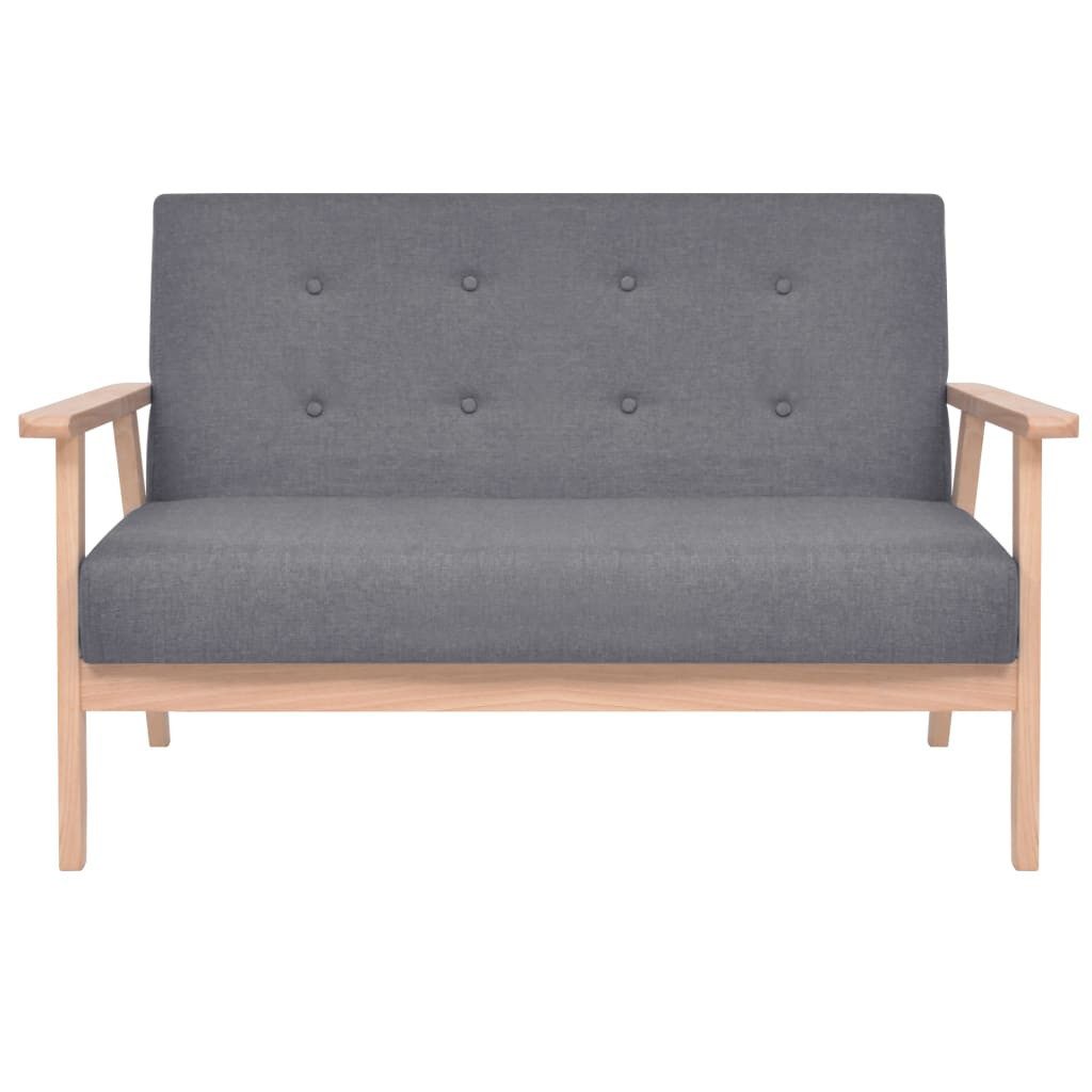 vidaXL Sofa Sofa 2-Sitzer Stoff Dunkelgrau