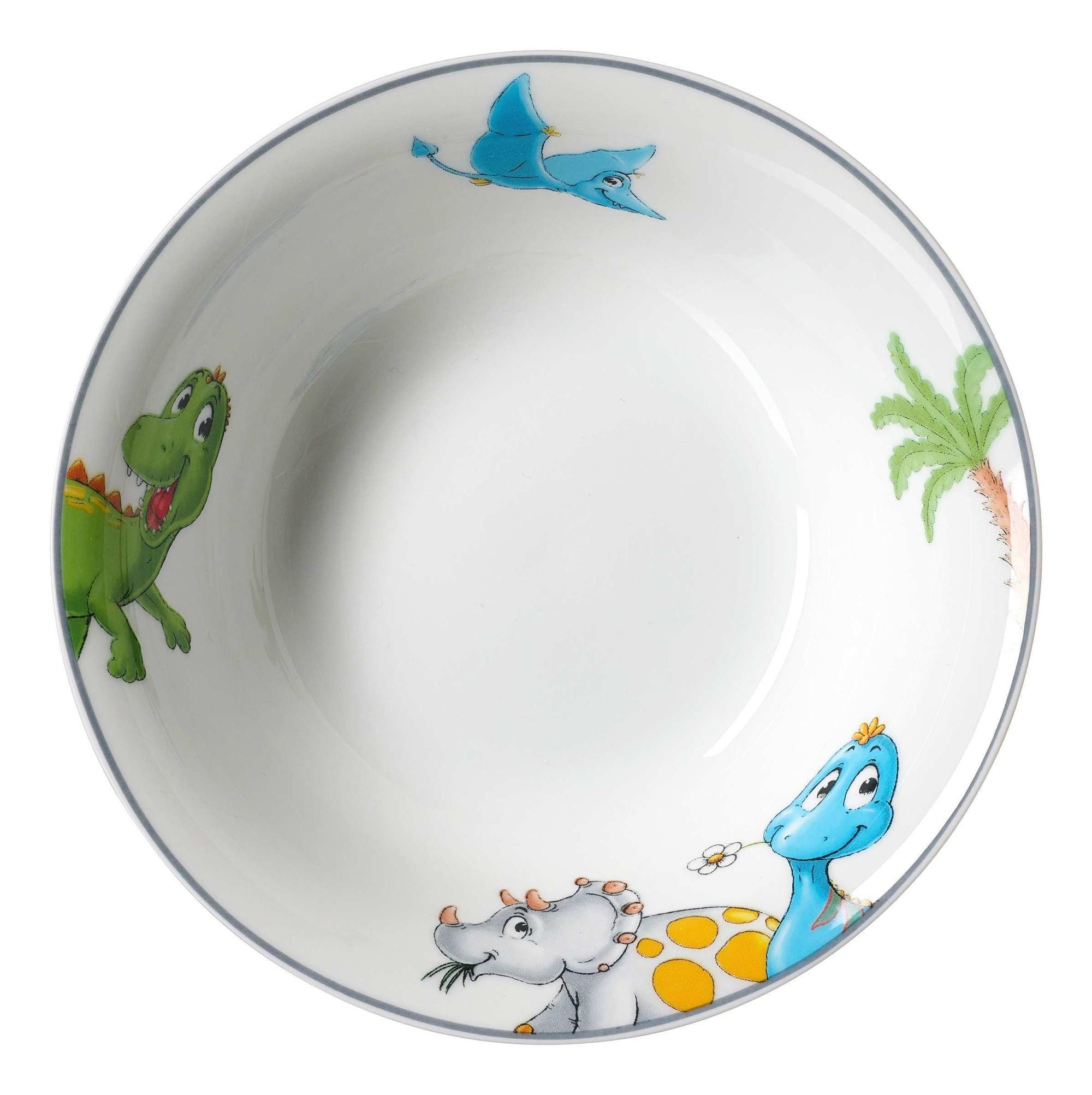 Ritzenhoff & Breker Kinderschale Kinderschale, 450 ml, Porzellan, Dinosaurier-Motiv, Porzellan
