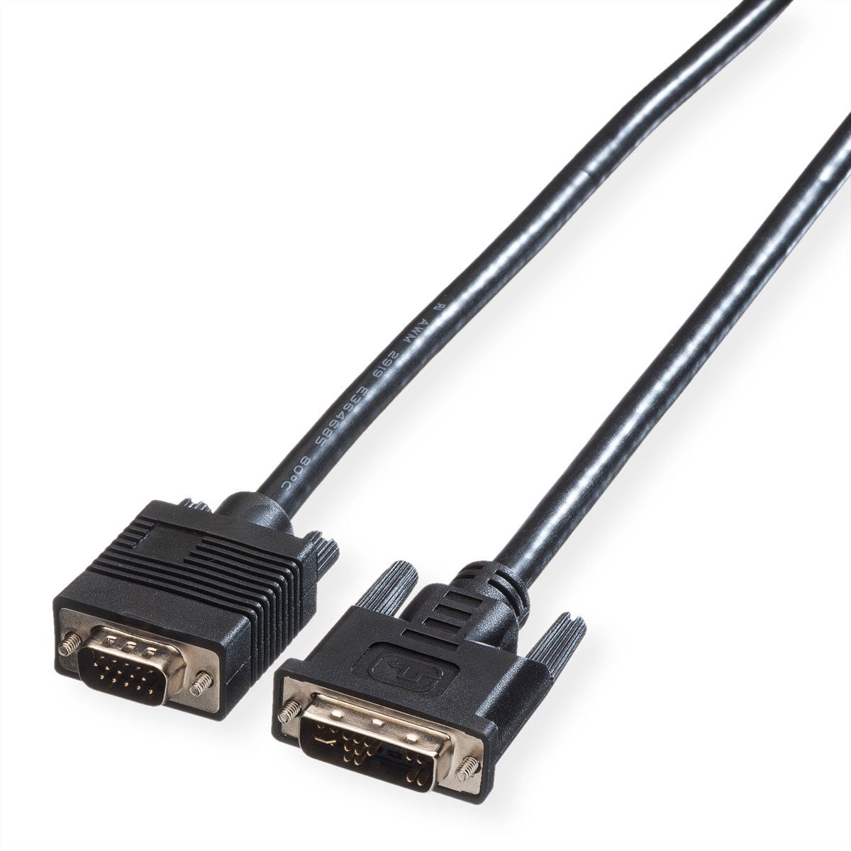 ROLINE DVI-VGA-Kabel, DVI (12+5) ST - HD15 ST Audio- & Video-Kabel, HD D-Sub 15-polig (HD-15), VGA Männlich (Stecker), DVI-A 12+5 Männlich (Stecker) (200.0 cm)